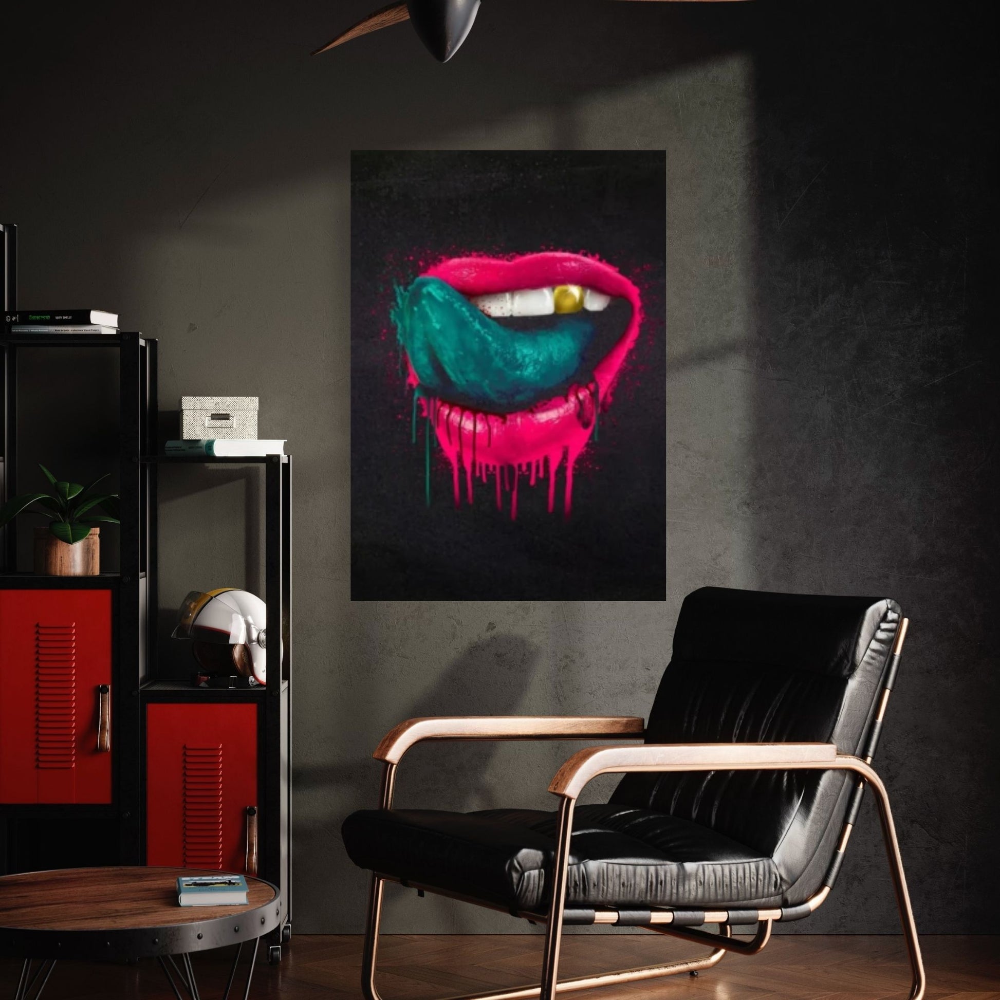 Large Sexy Lips Print on Canvas, Christmas Gift, Floating Frame Option - Y Canvas