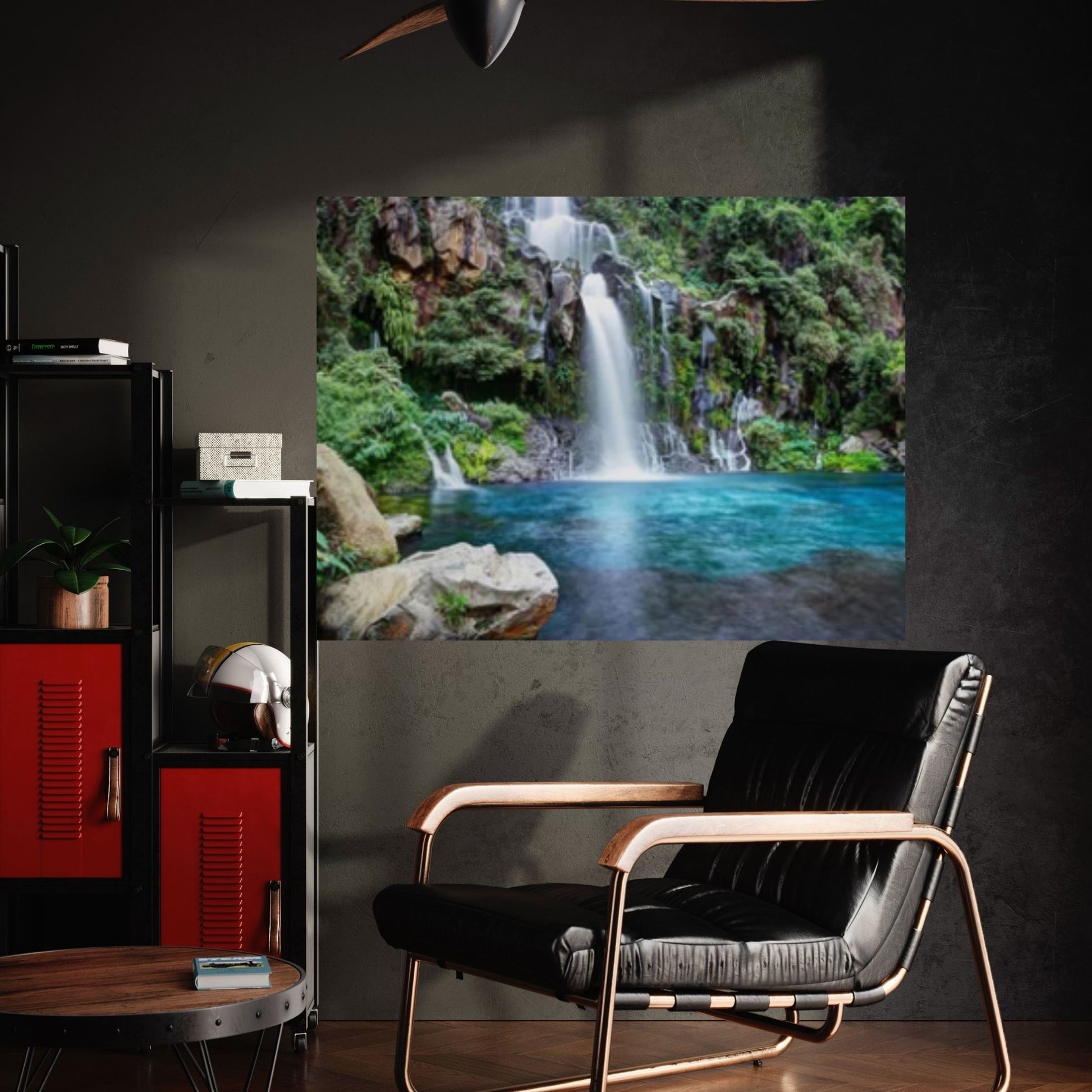 Island Beautiful Nature Waterfalls Canvas Wall Art - Y Canvas