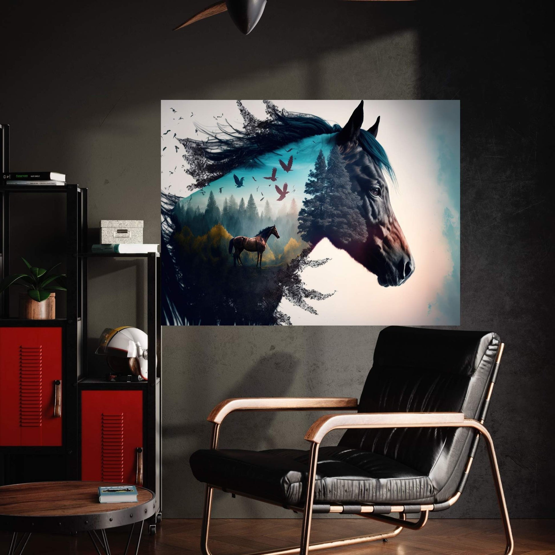 Modern Abstract Beautiful Black Horse Canvas Wall Art , Animal Wall Art - Y Canvas