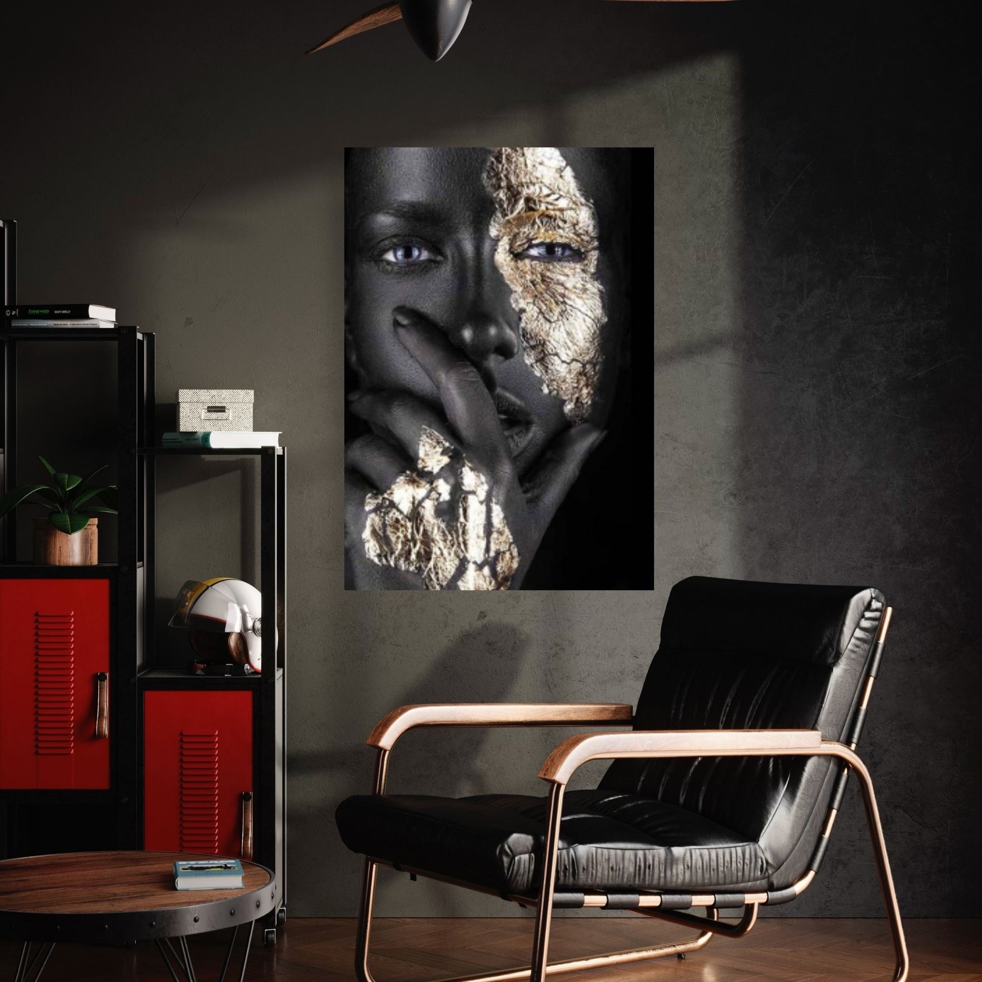 African Woman Portrait Wall Art /Noir Gold Women Canvas Wall Art, Beauty Print Wall Art Décor - Y Canvas