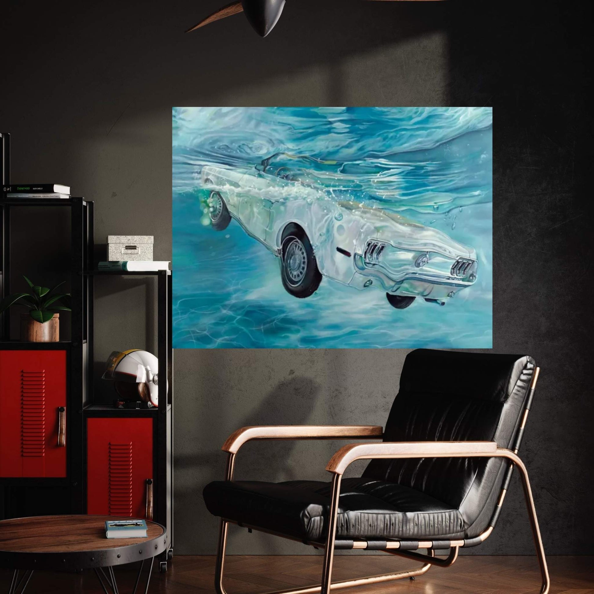 White Mustang Canvas Wall Art - Y Canvas