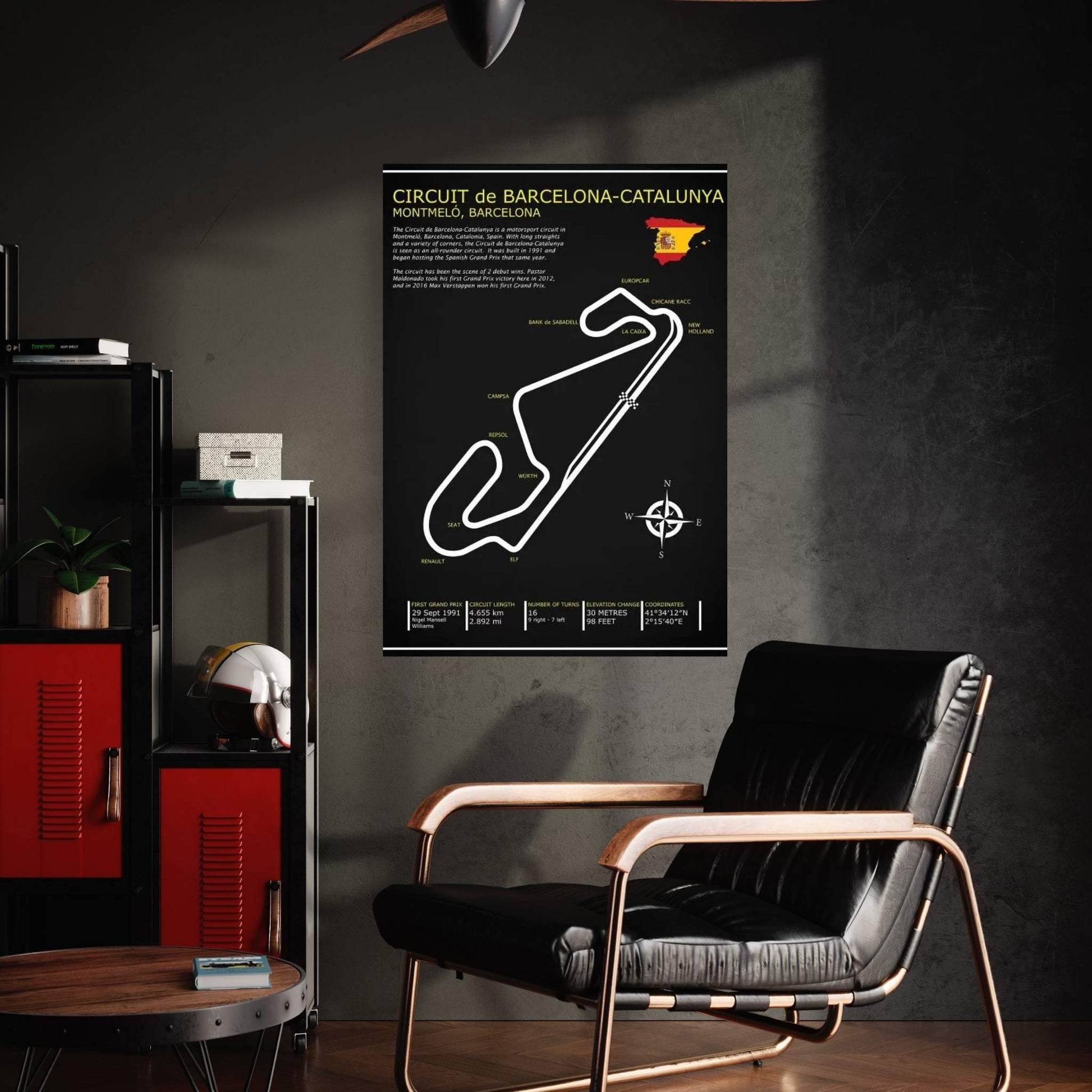 Barcelona-Catalunya Circuit BL Canvas Wall Art - Y Canvas