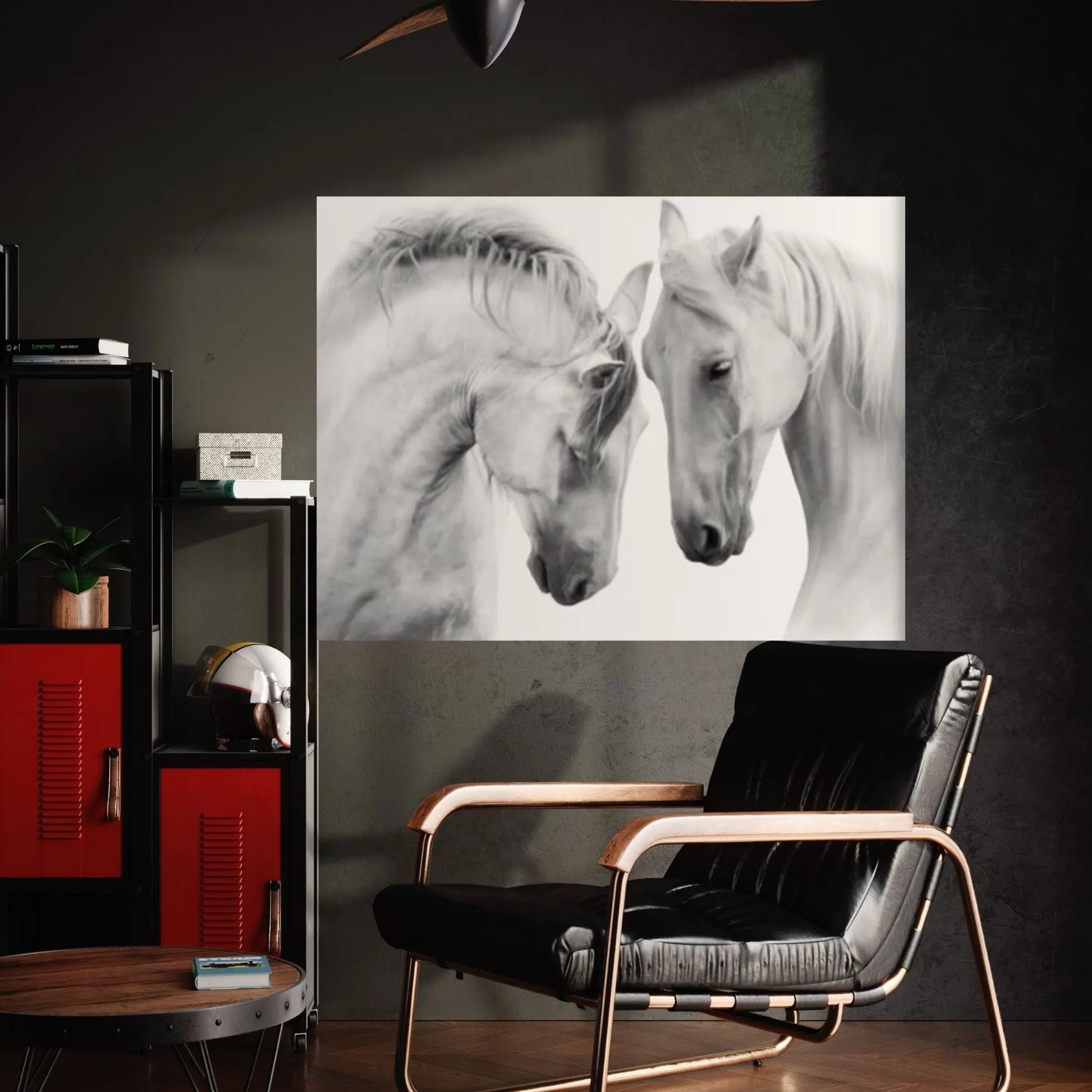 Horses Black White Canvas wall Art Home Decor - Y Canvas