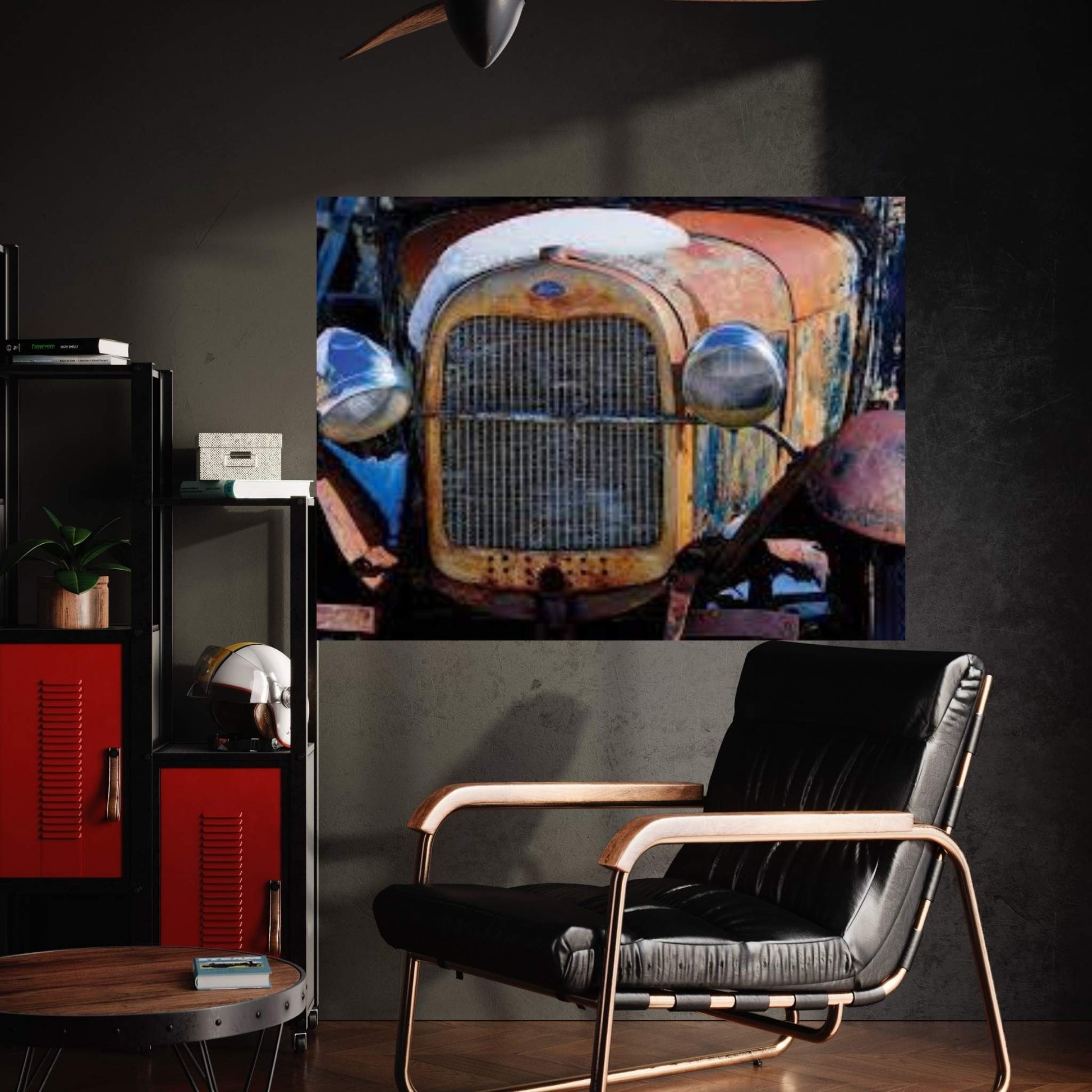 Snowy Model-T 2 Canvas Wall Art - Y Canvas