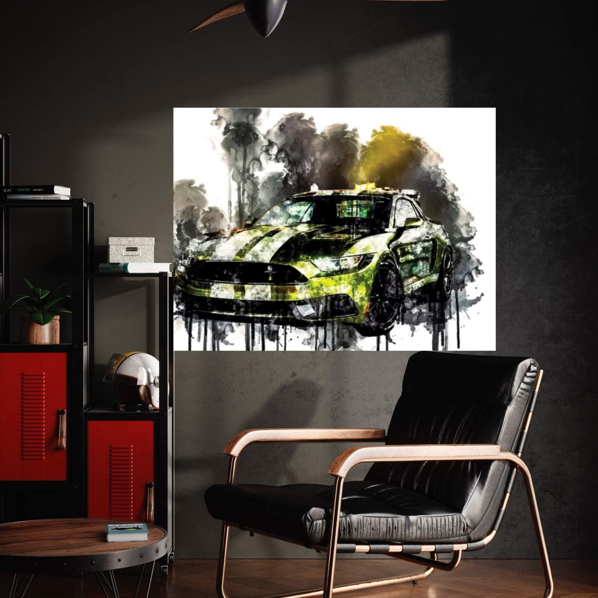 Car 2017 Ford Mustang NotchBack Design Canvas Wall Art - Y Canvas