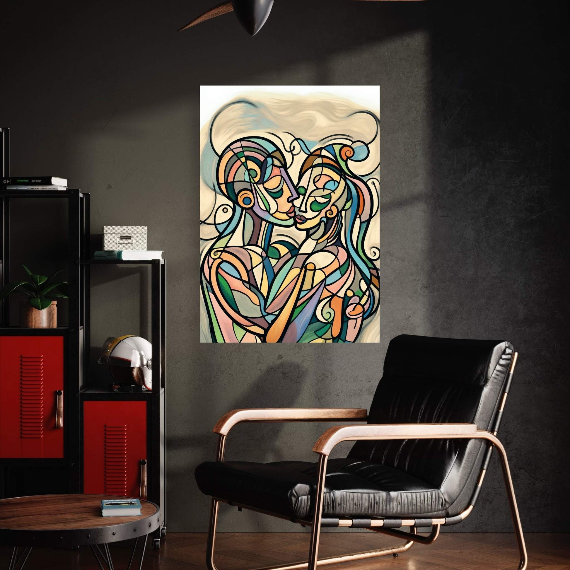 Love Couple Picasso Style Canvas Wall Art - Y Canvas