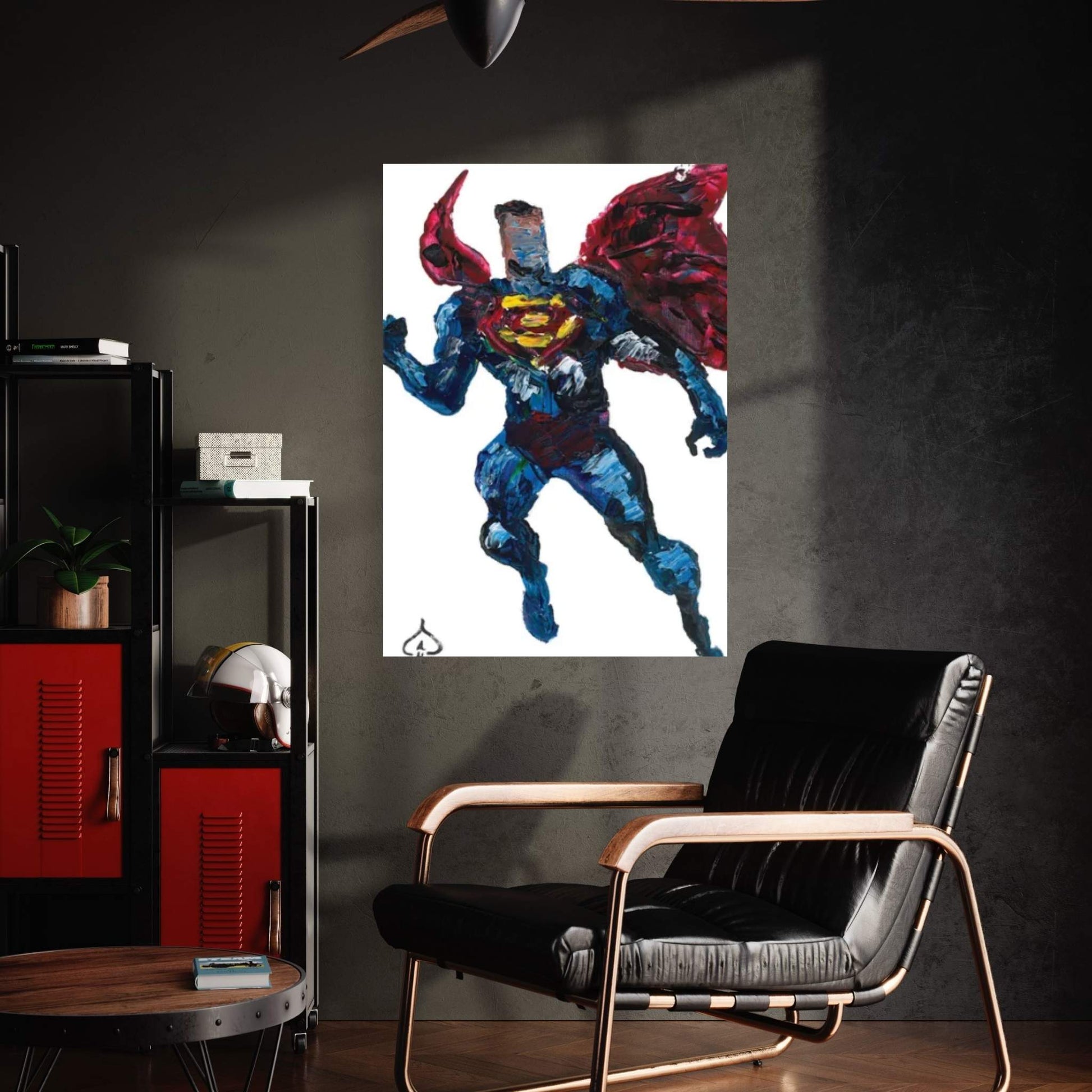 Superman Palette Knife Canvas Wall Art - Y Canvas