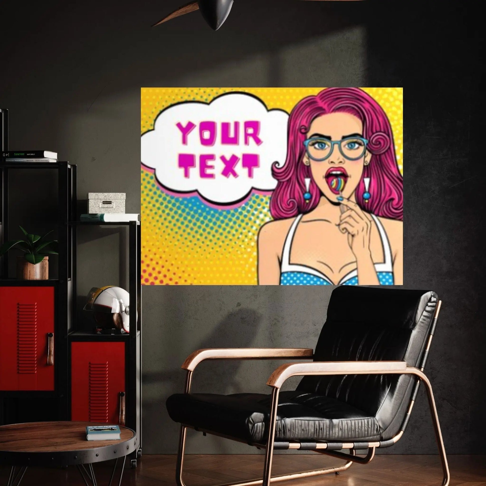 Customize Youre Text Here Pop Art Woman Wall Art, Comic Pop Art, Retro Comic - Y Canvas