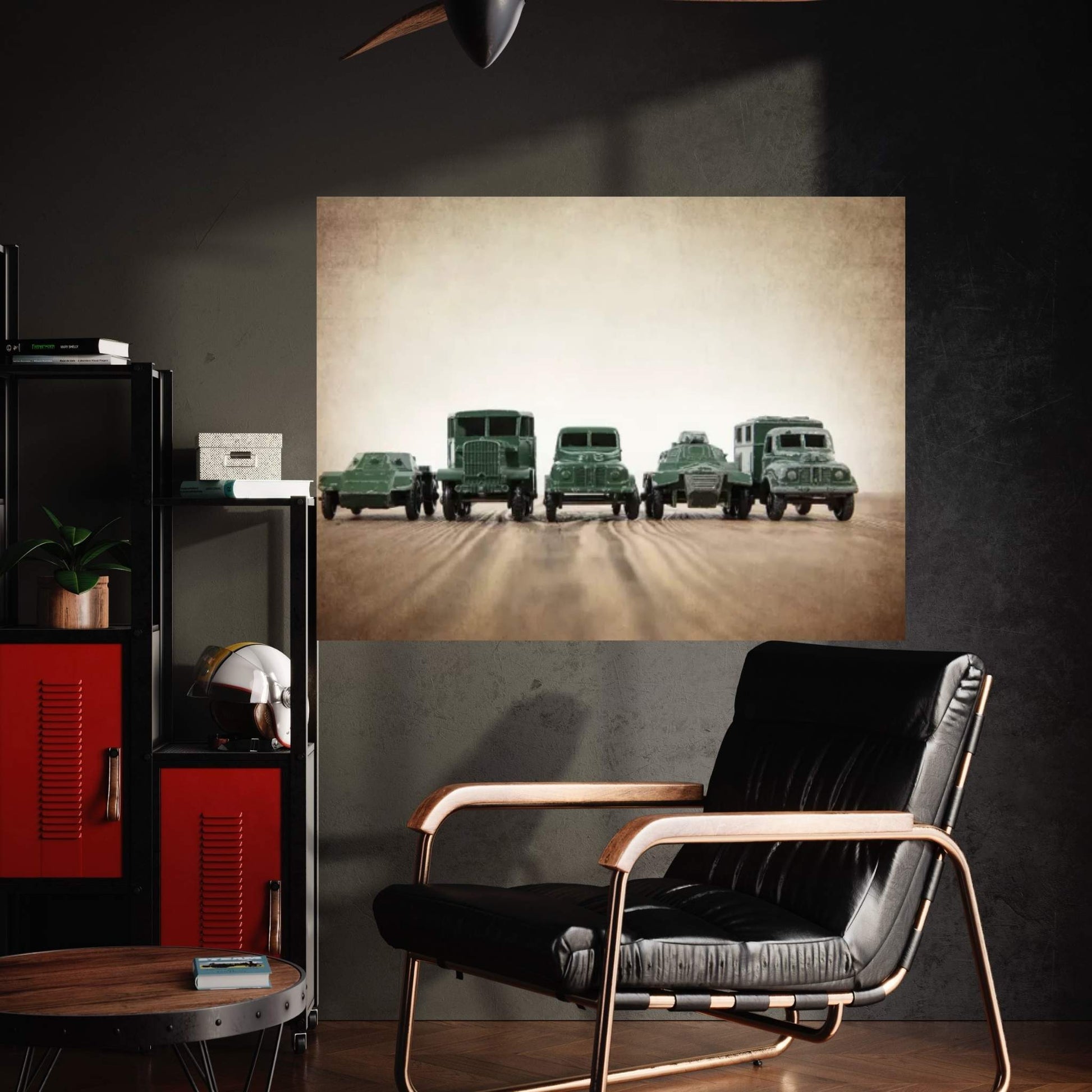 Army Truck Lineup Canvas Wall Art - Y Canvas