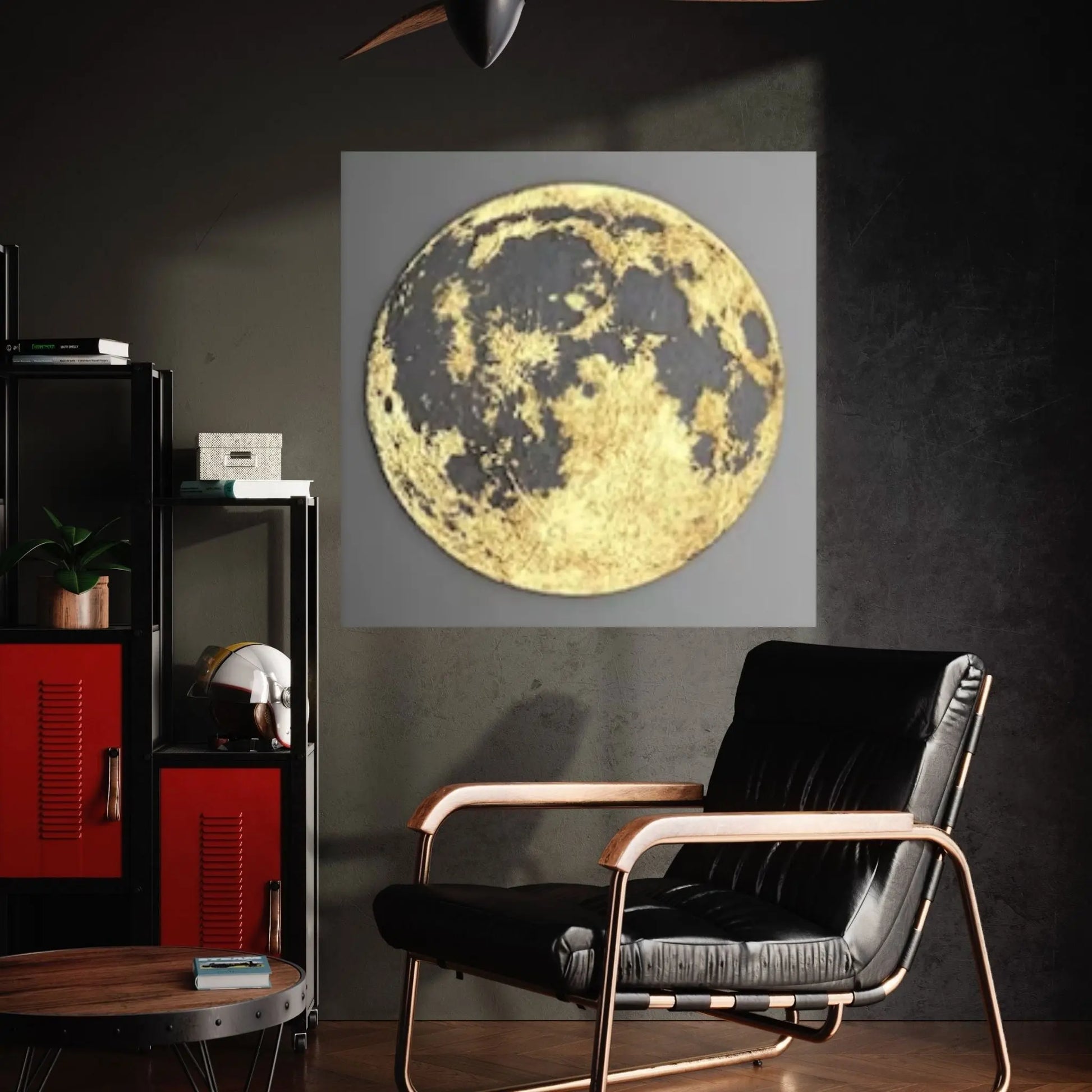 3d Wall Art, Canvas Home Decor, Gold Moon Canvas Print, Modern Canvas Art Painting - Y Canvas