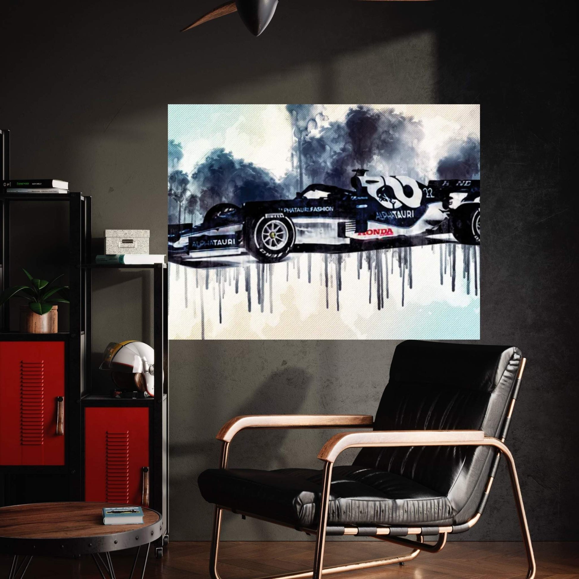 2021 Alphatauri AT02 Formula 1 Car Canvas Wall Art - Y Canvas