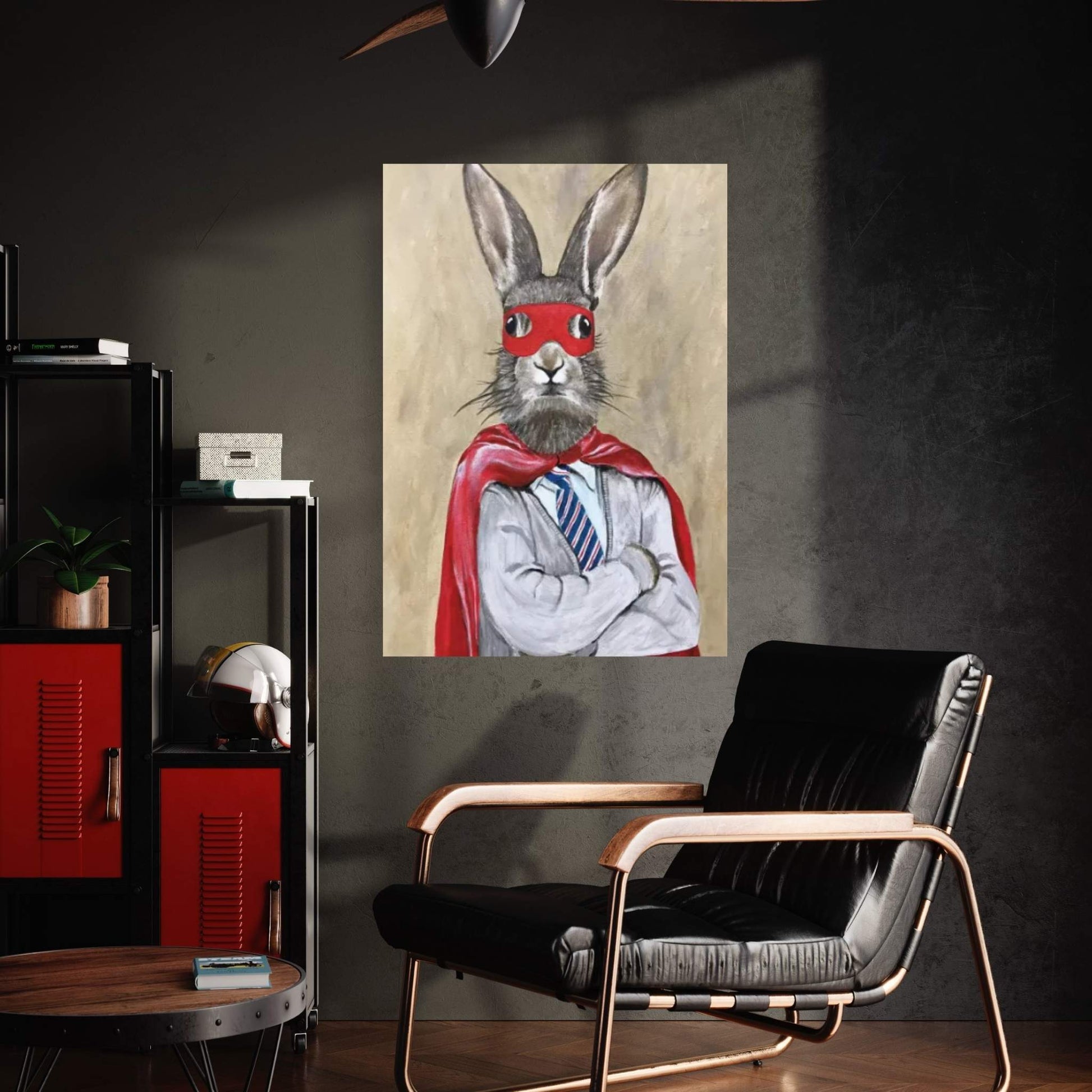 Rabbit Superman Canvas Wall Art - Y Canvas