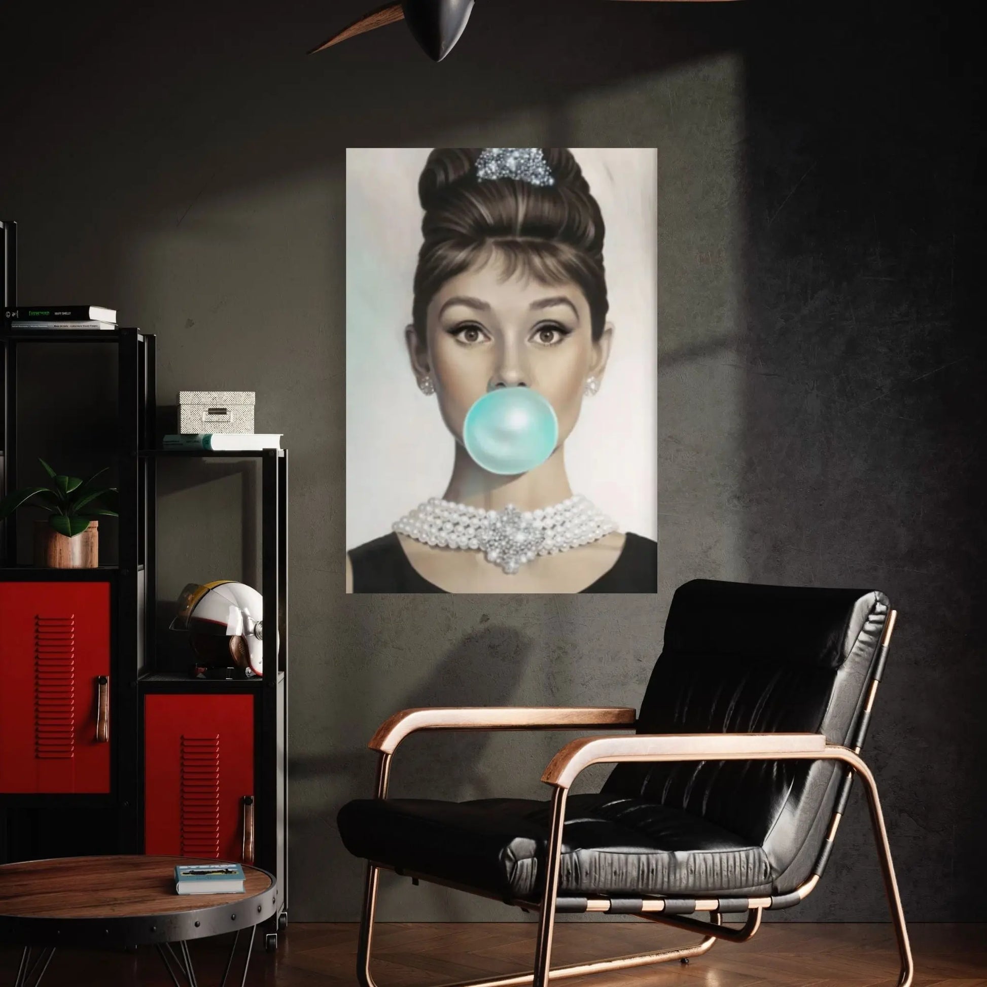 Audrey Hepburn Gum Canvas Print Breakfast at Tiffany's Wall Colored Pop Art - Y Canvas