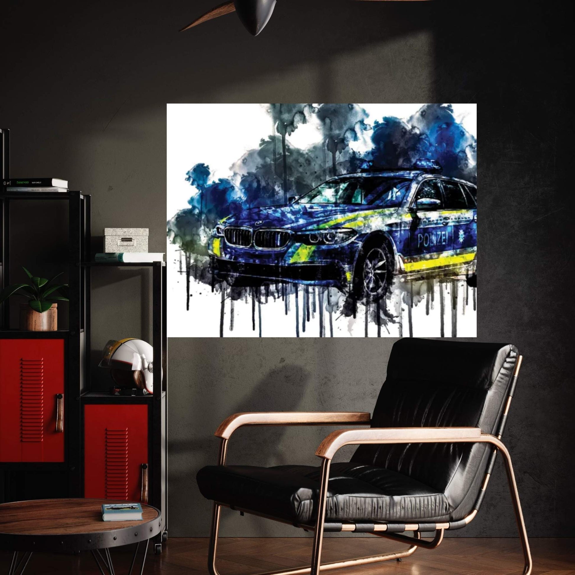 2017 BMW 530D XDrive Touring Polizei Canvas Wall Art - Y Canvas