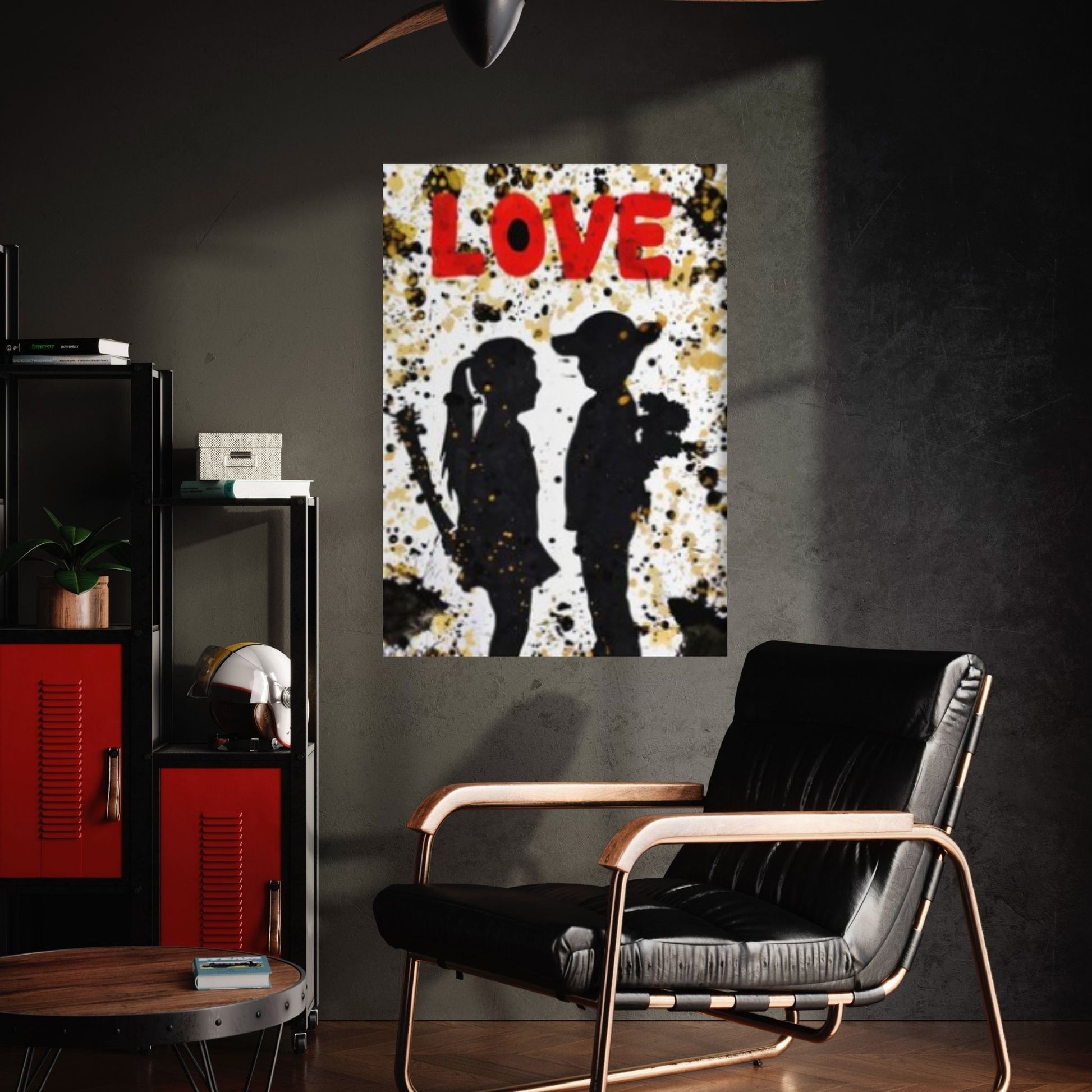 Love Canvas Painting, Love Graffiti, Office Decor Wall Art, Floating Frame Option - Y Canvas