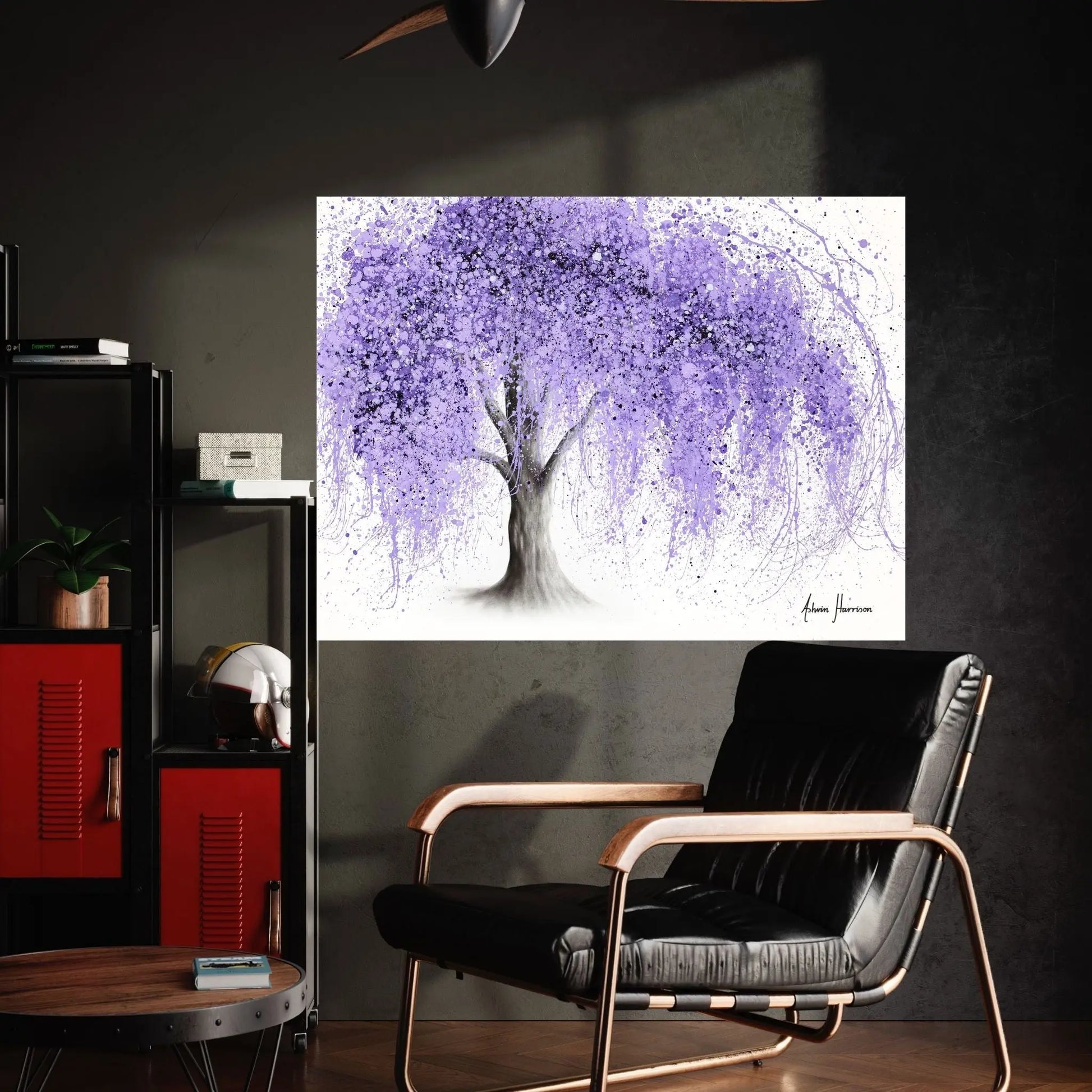 Purple Wishing Willow Canvas Wall Art - Y Canvas