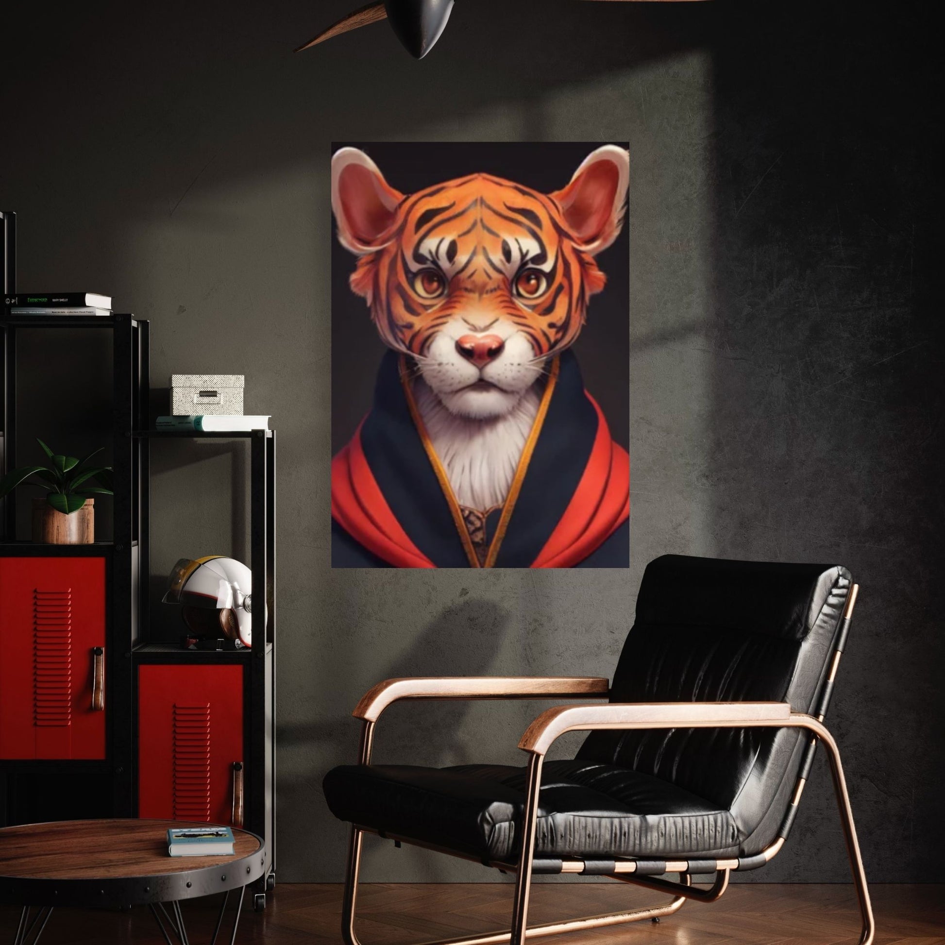 Abstract Anime Animal Tiger Leopar Wall Art, Creative Animal Modeling Wall Art - Y Canvas