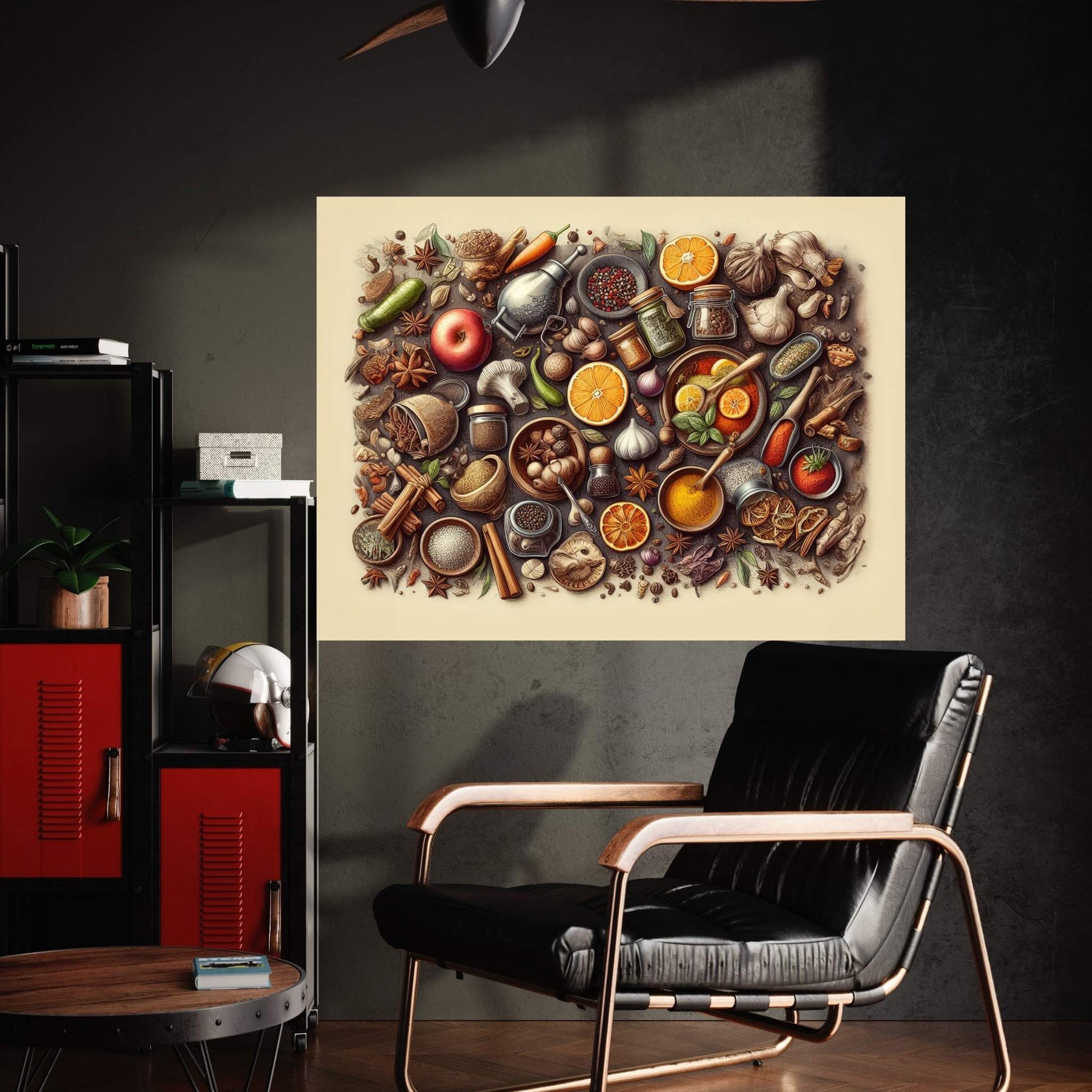 Spices Kitchen Wall Art, Food Artwork, Abstract Wall Decor, Indian Spices Canvas, Modern Wall Decor Home Decor - Y Canvas