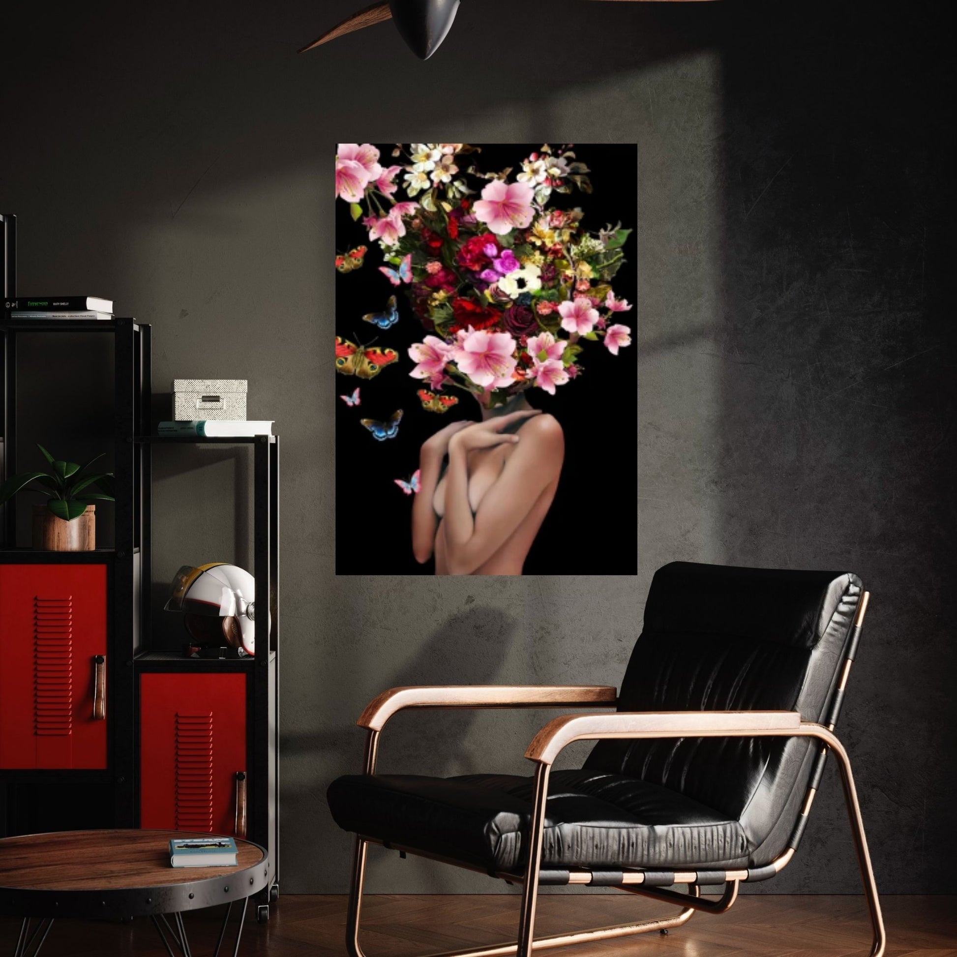 Woman and Colorful Rose Canvas Art, Blooming Woman Head, Floral Woman Art - Y Canvas