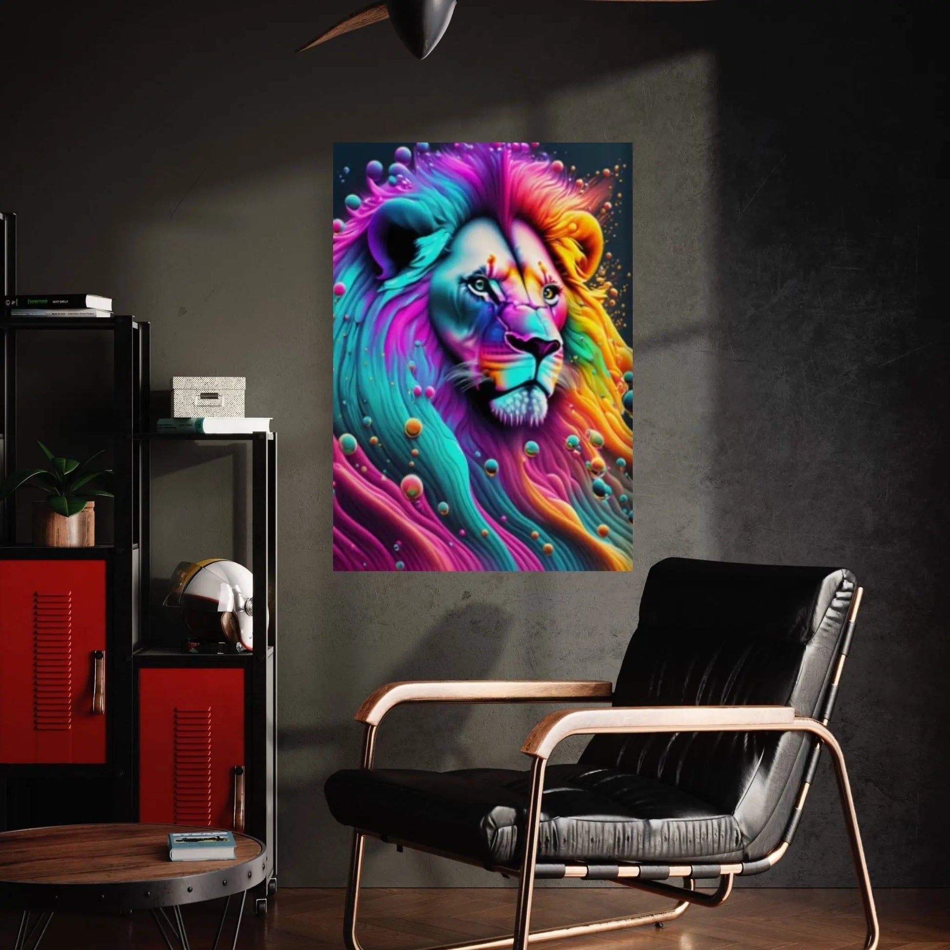 Colorful African Lion Canvas Wall Art, Animal Wall Art - Y Canvas