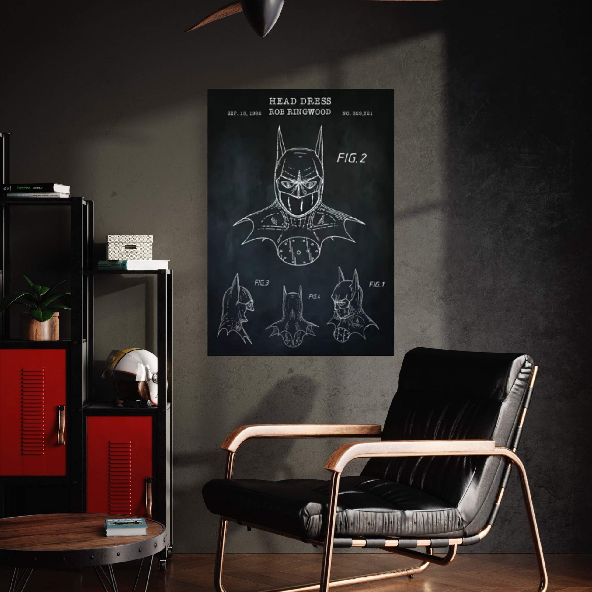 Batman Cowl, Black Canvas Wall Art - Y Canvas