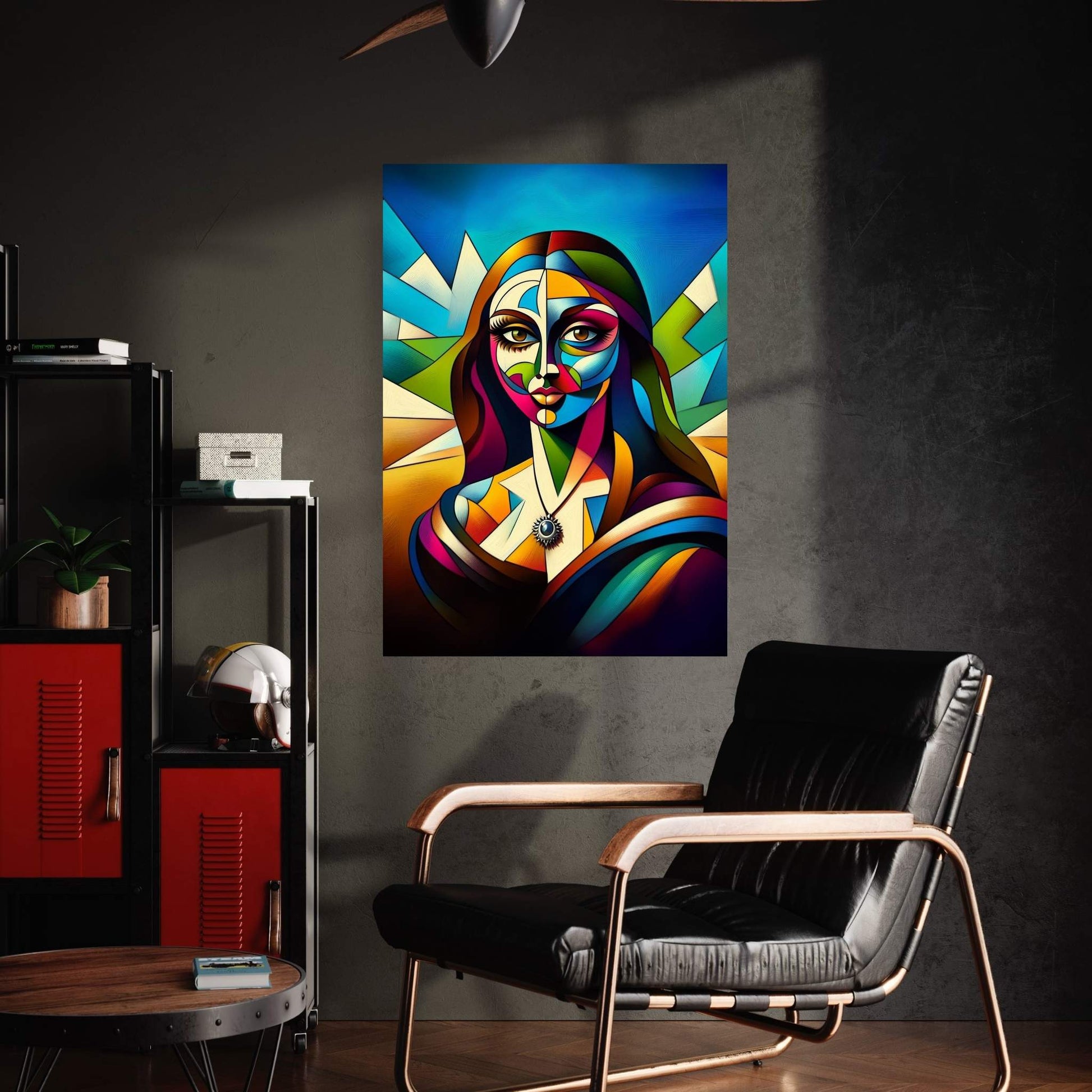 Modern Mona Lisa Picasso Style Reproduction Modern Abstract Canvas Wall Art - Y Canvas