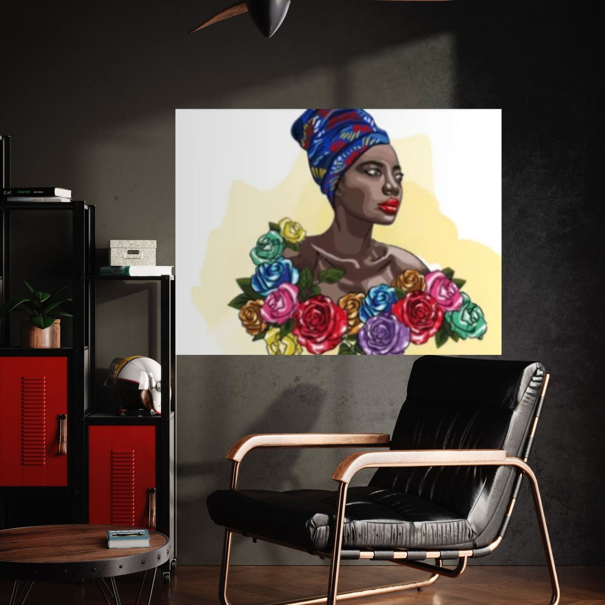 African Art Wall Decor, African Woman Makeup Wall Art, Abstract Canvas Art - Y Canvas