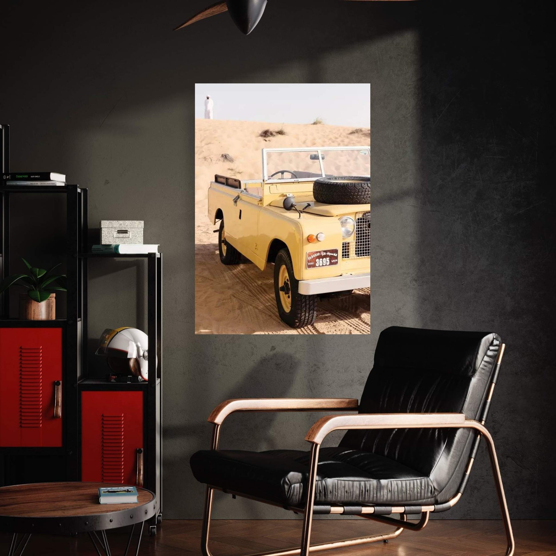 Dubai UAE - Land Rover Vintage Canvas Wall Art - Y Canvas