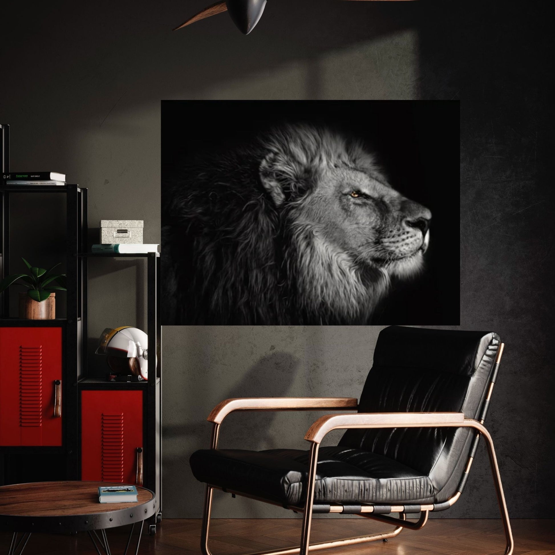 Animal Lion Canvas Wall Art, Creative Animal Modeling Wall Art - Y Canvas