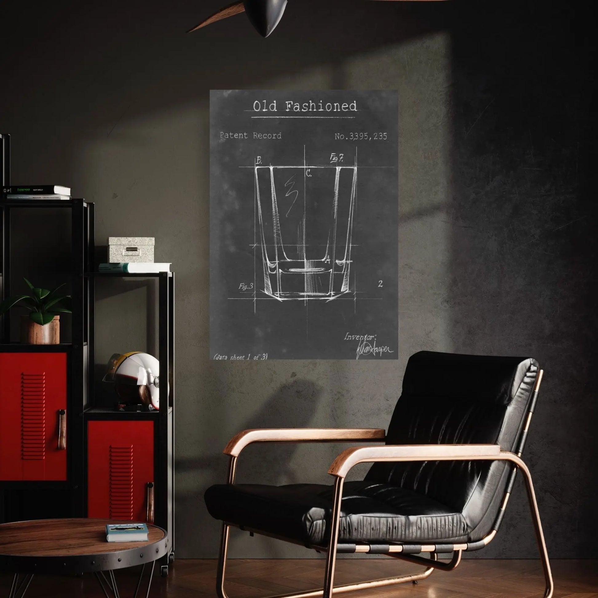 Barware Blueprint I Canvas Wall Art - Y Canvas