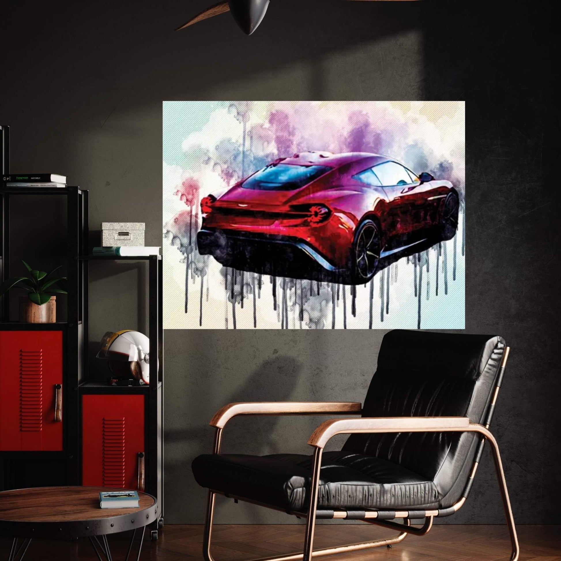 Aston Martin Vanquish Zagato Brake Rear View Red Hypercar Canvas Wall Art - Y Canvas