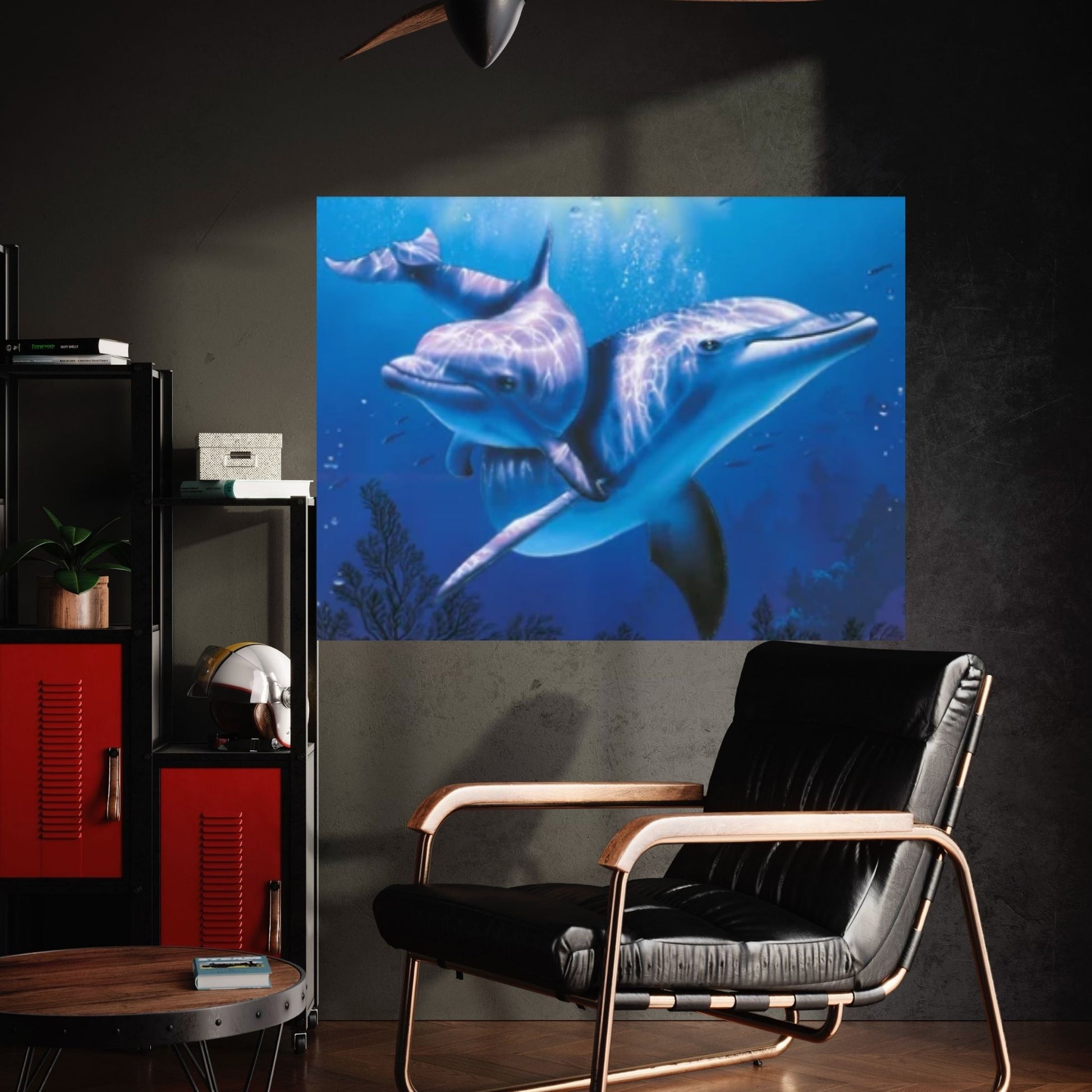 A lovely dolphins Canvas Wall Art Design - Y Canvas