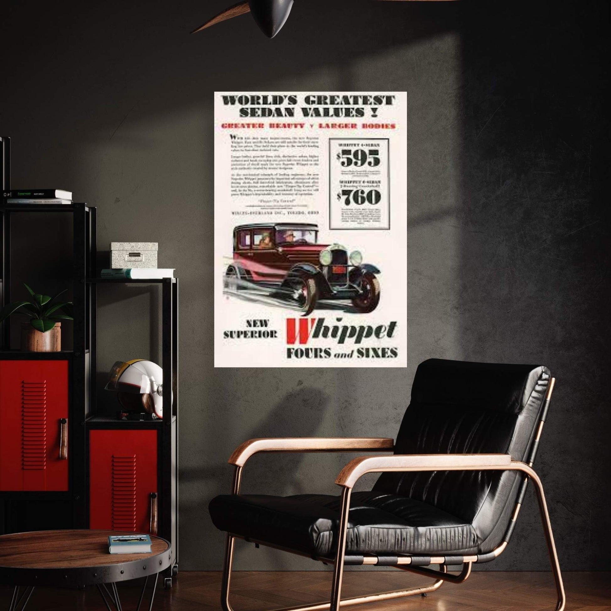 1929 Willys-Knight Magazine Advert Canvas Wall Art - Y Canvas