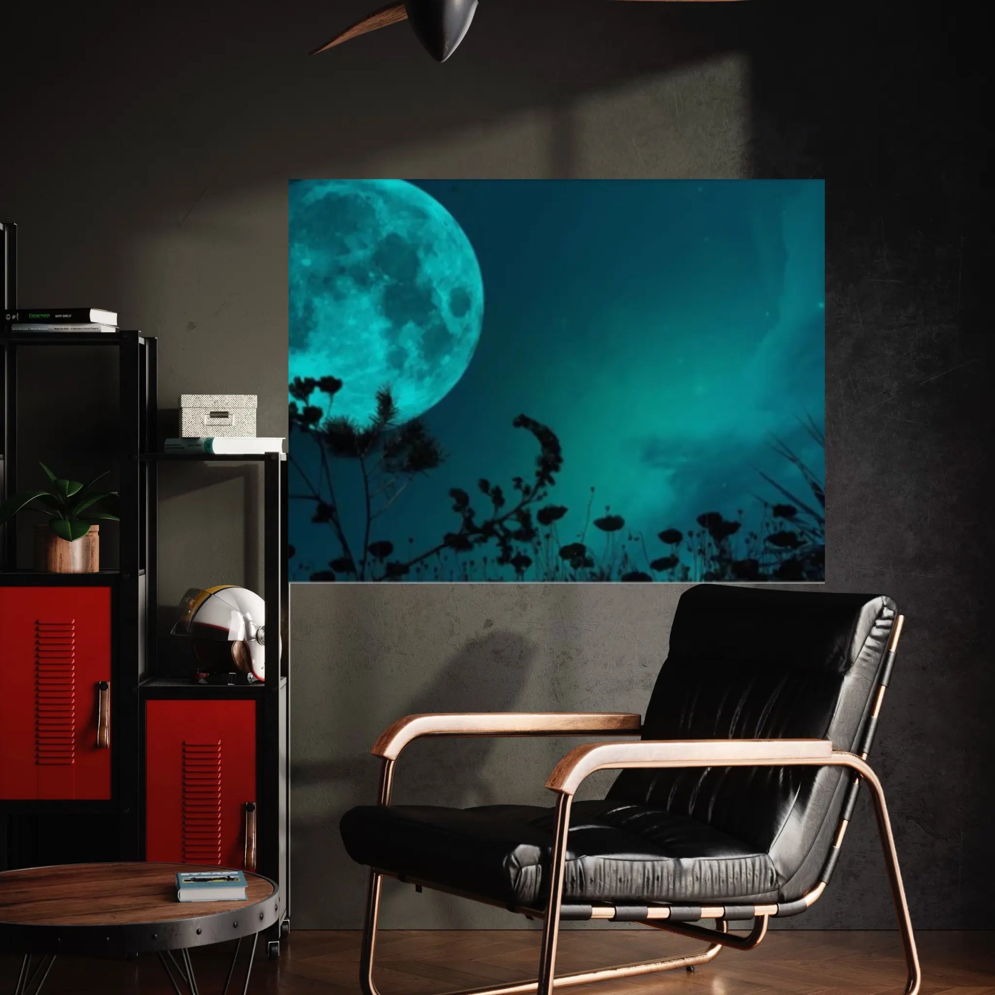 Green Moon at Night Natural Canvas Wall Art Landscape Printing Wall Art print Canvas Wall Art Poster - Y Canvas