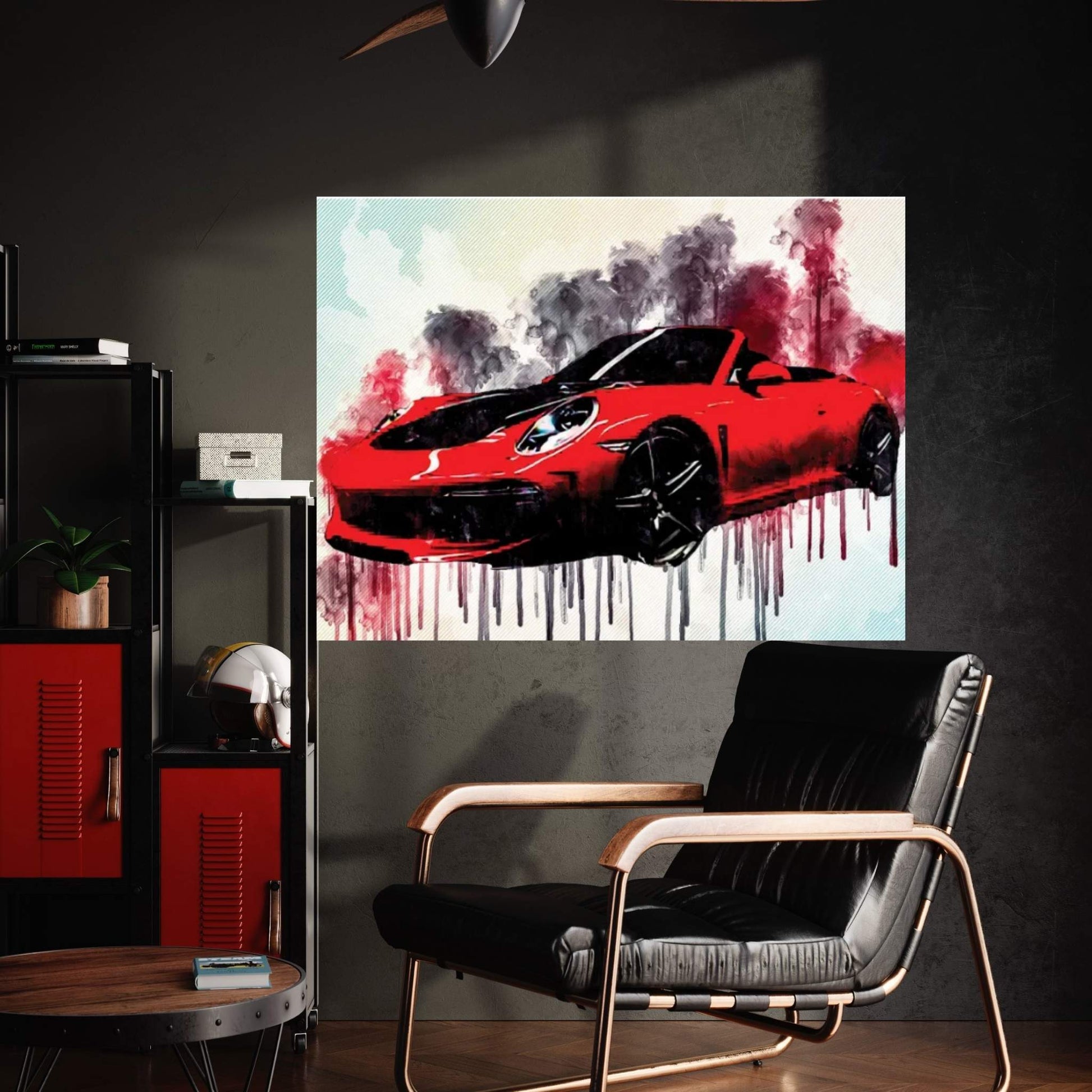 Porsche 991 Carrera Stinger 2018 Red Cabriolet Sports Tuning 911 German Sports Cars Canvas Wall Art - Y Canvas