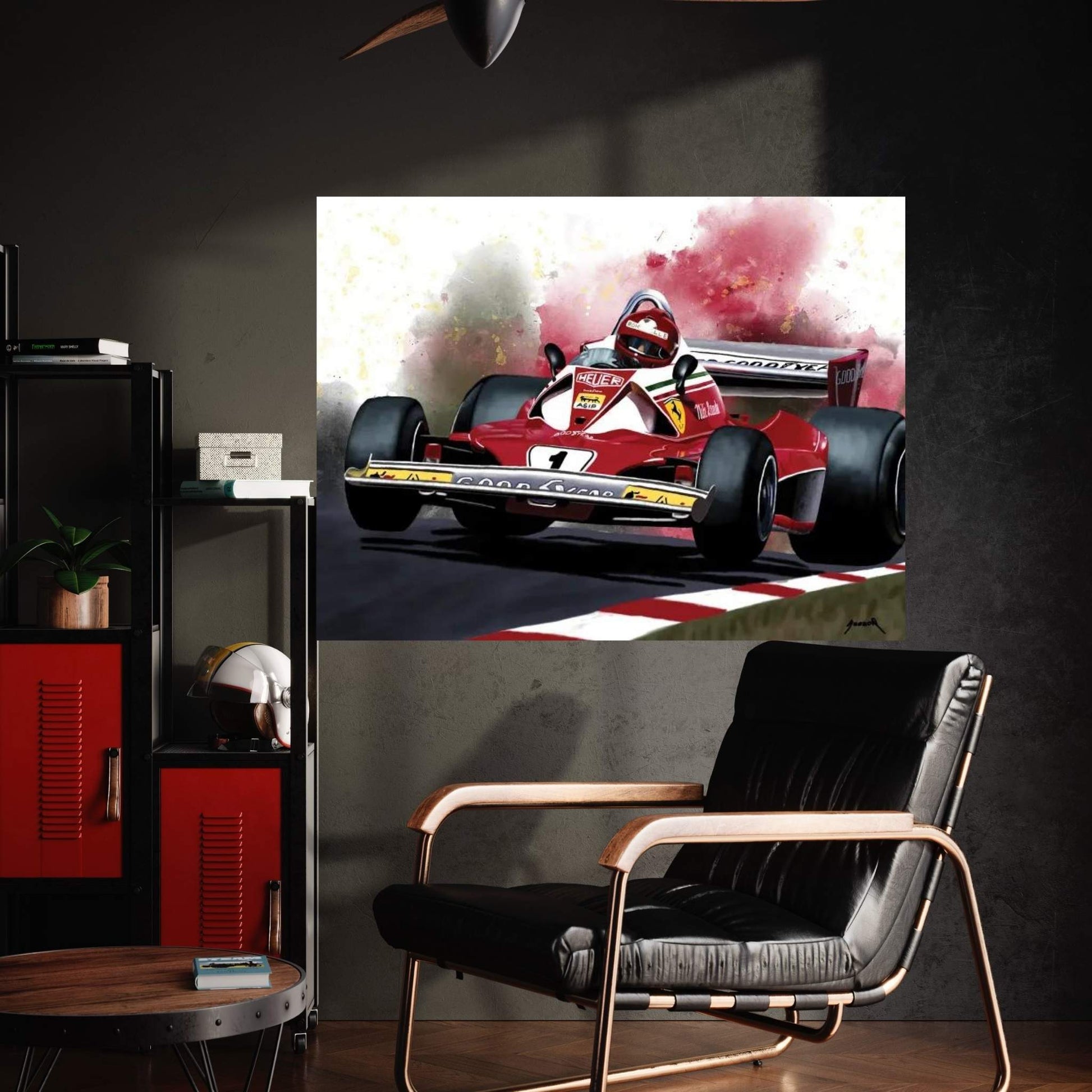 1976 Niki Lauda Racing Car Canvas Wall Art - Y Canvas