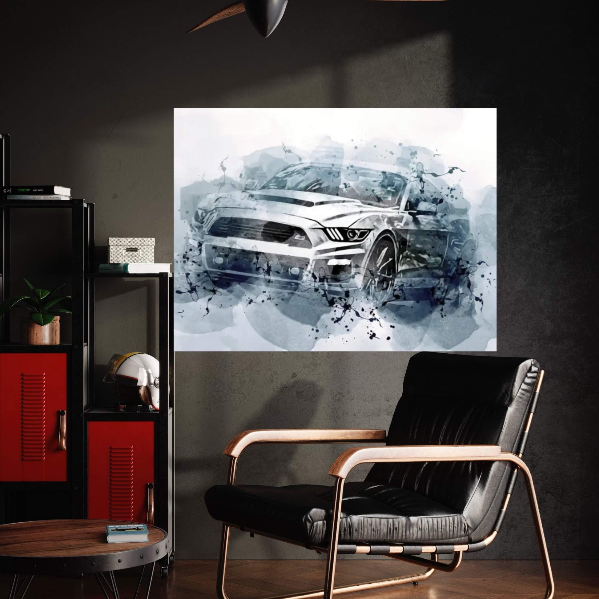 Ford Mustang S550 Exterior White Sports Coupe Canvas Wall Art - Y Canvas