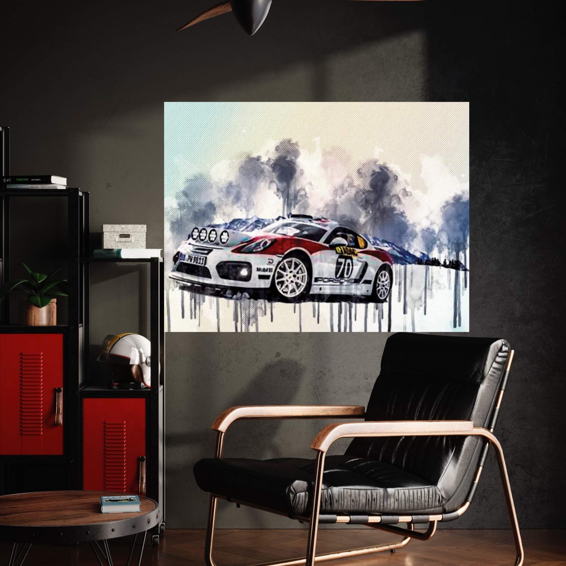 Porsche Cayman Gt4 Clubsport 2019 Racing Car Winter Snow Rally Tuning German Sports Cars Canvas Wall Art - Y Canvas