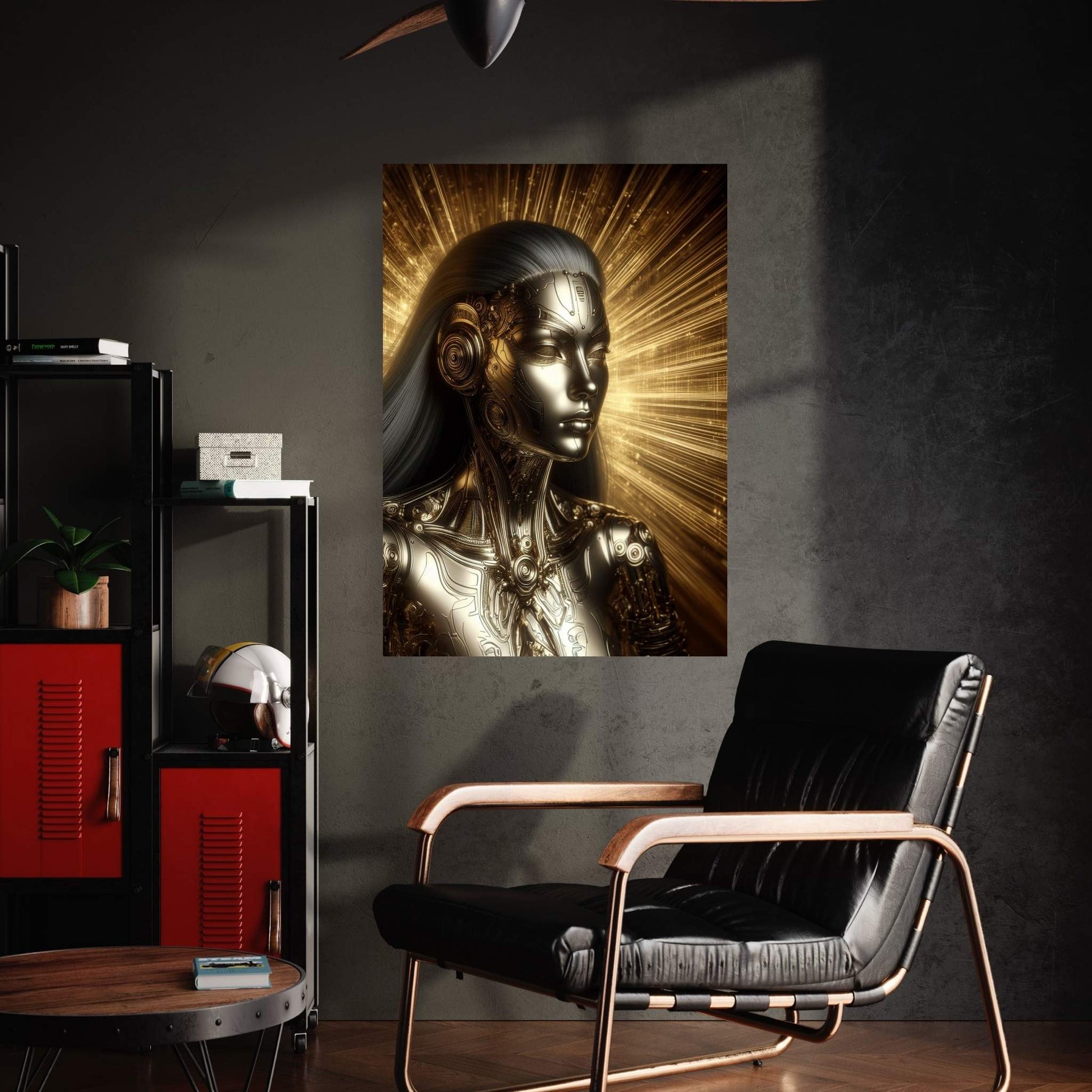 Gold Robotics Woman Canvas Wall Art - Y Canvas