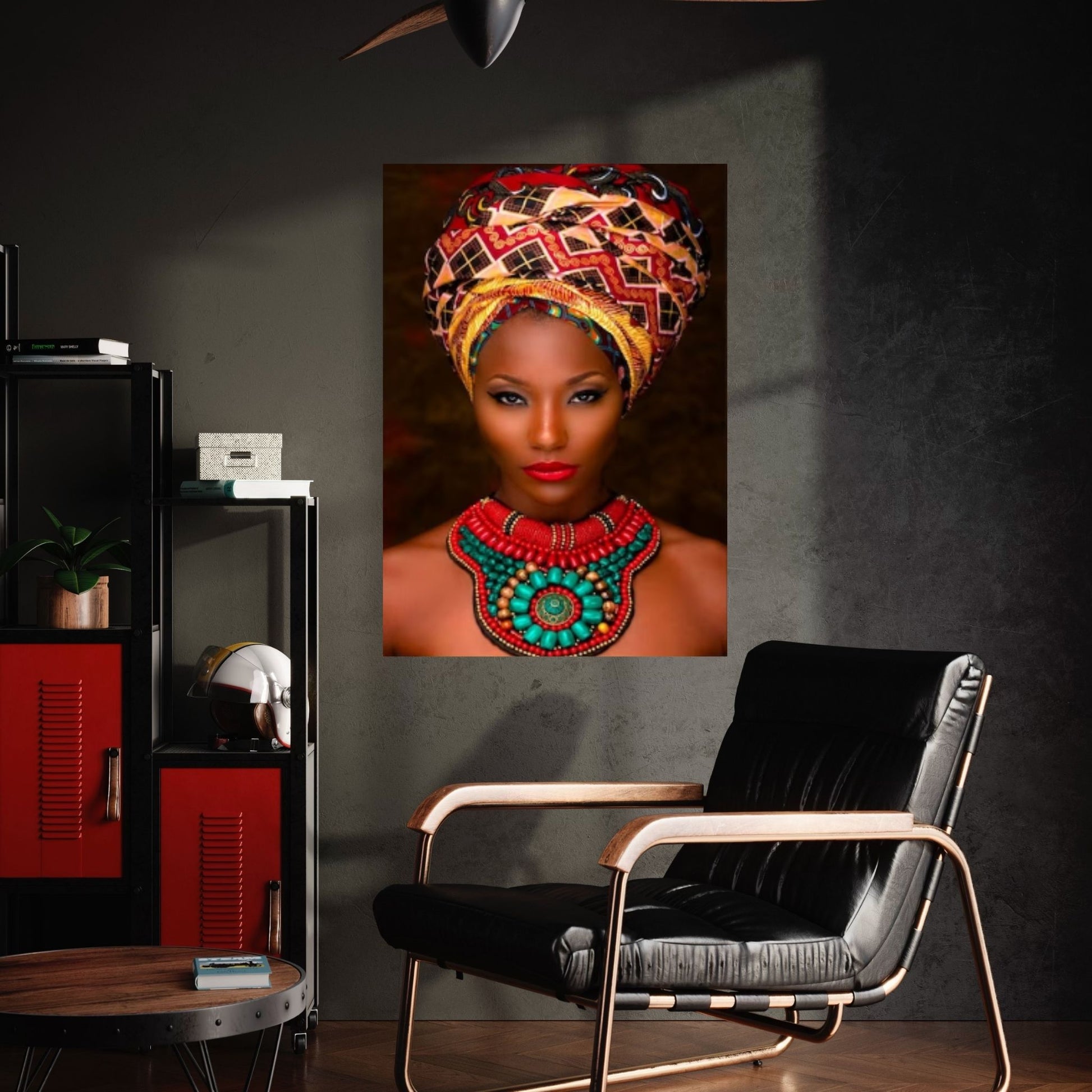 African Woman Portrait Wall Art /African Woman Canvas Print / African American Home Decor Black Woman Make Up - Y Canvas