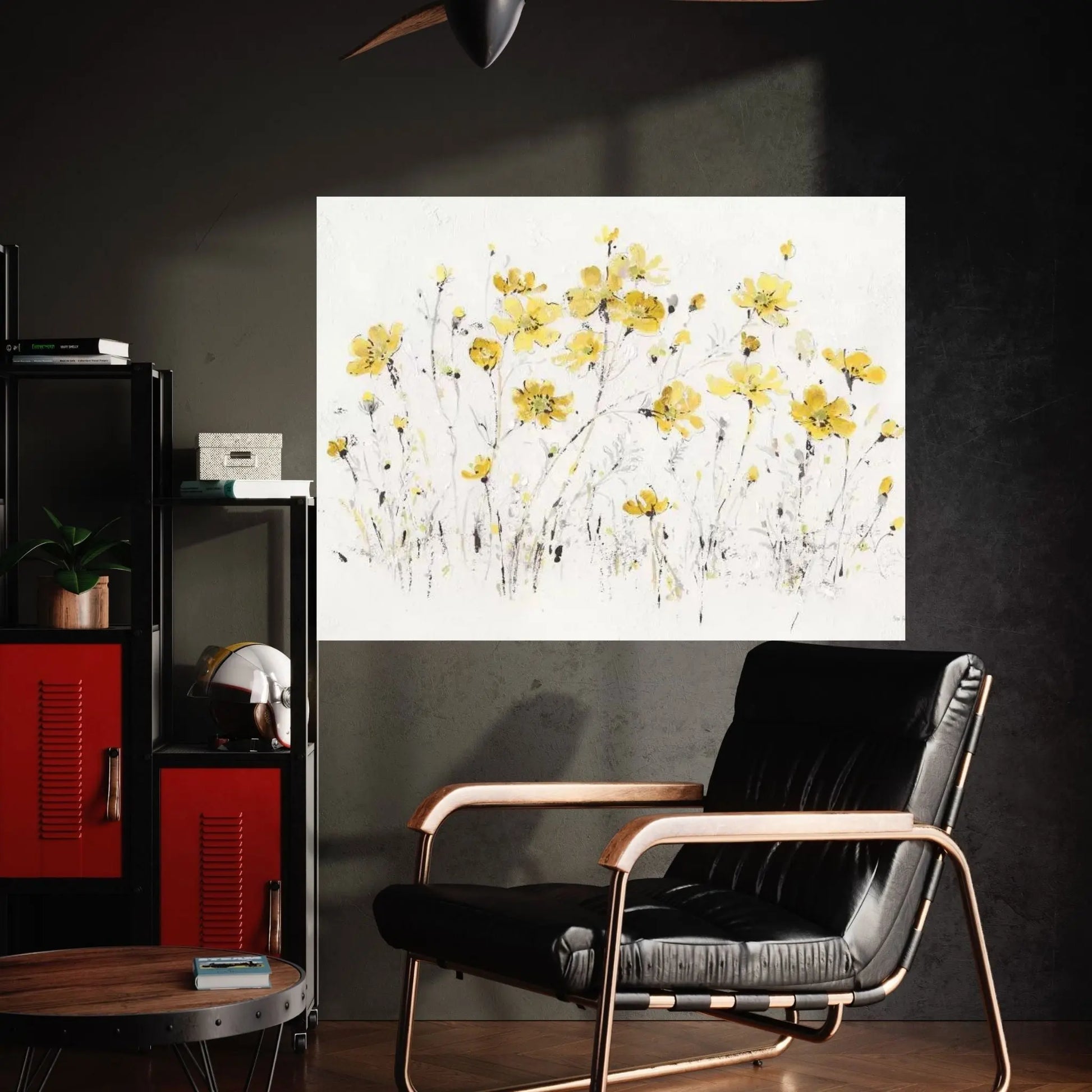 Wildflowers I Bright Yellow Canvas Wall Art - Y Canvas