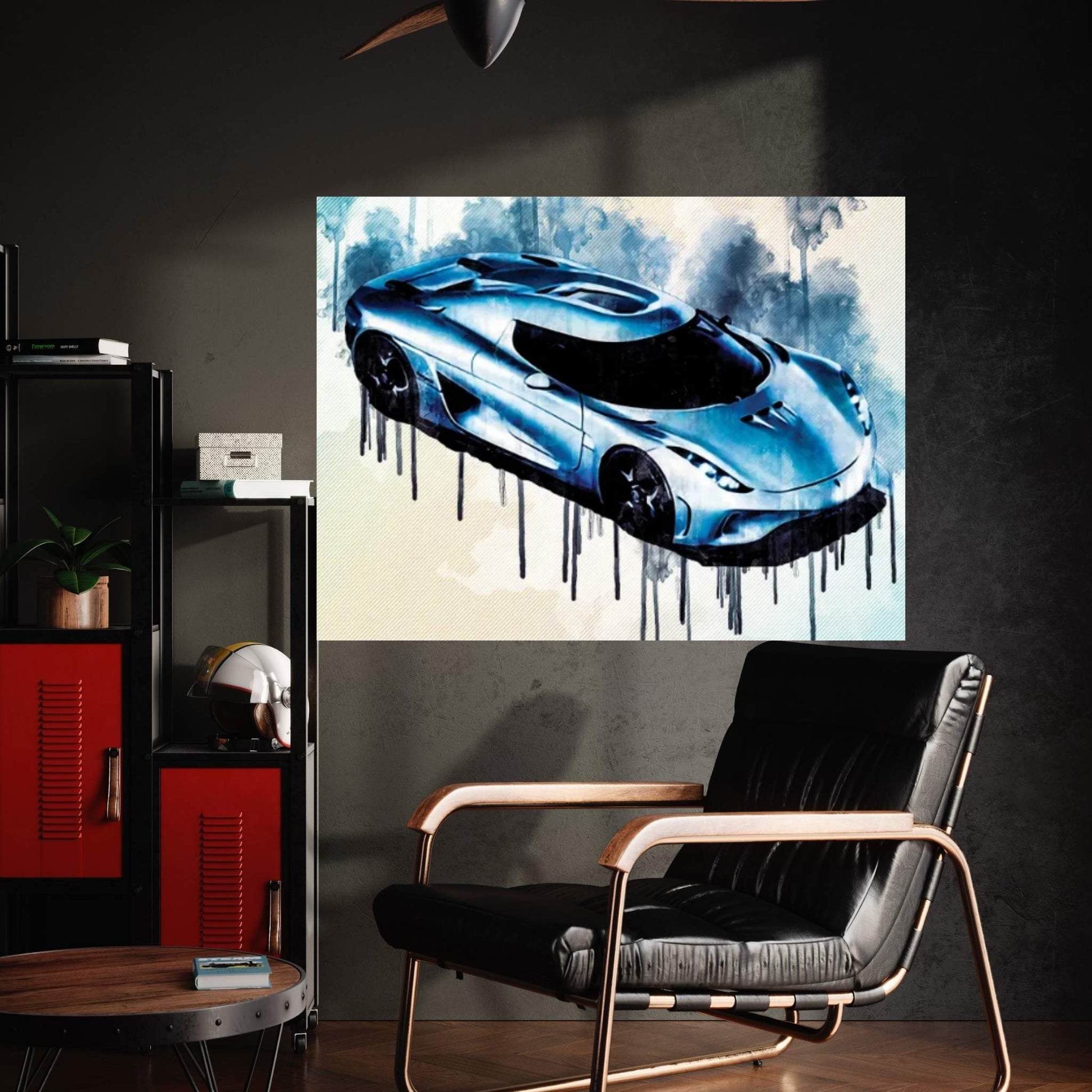 Koenigsegg Regera Hypercar Top View Silver Regera Supercar Canvas Wall Art - Y Canvas