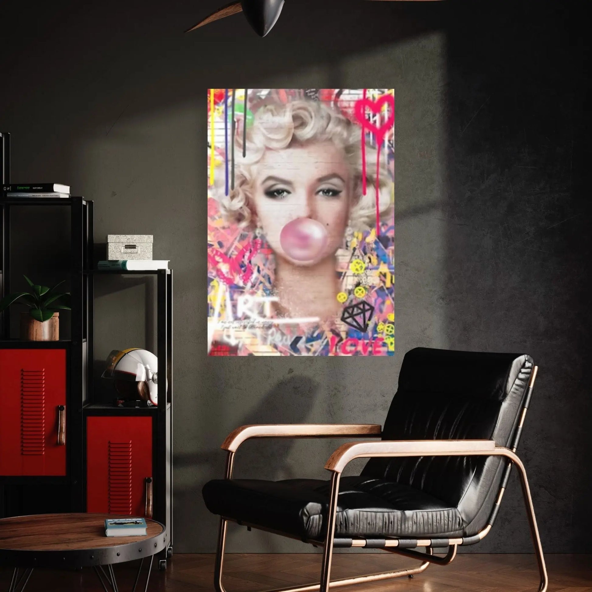 Marilyn Monroe Wall Art Canvas / Monroe Pink Bubble Gum Art Poster Canvas Wall Art - Y Canvas