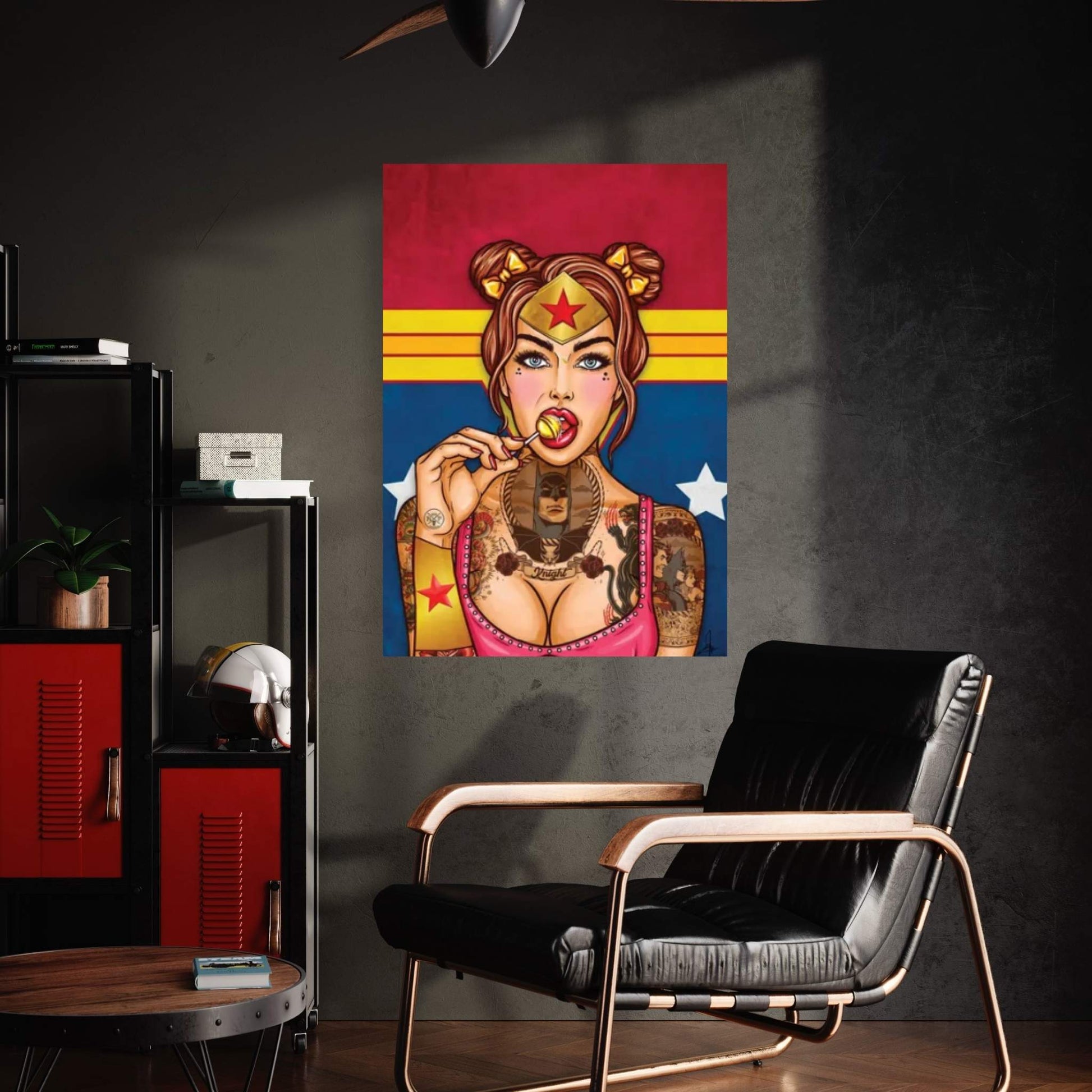 Wonder Woman Pinup Canvas Wall Art - Y Canvas