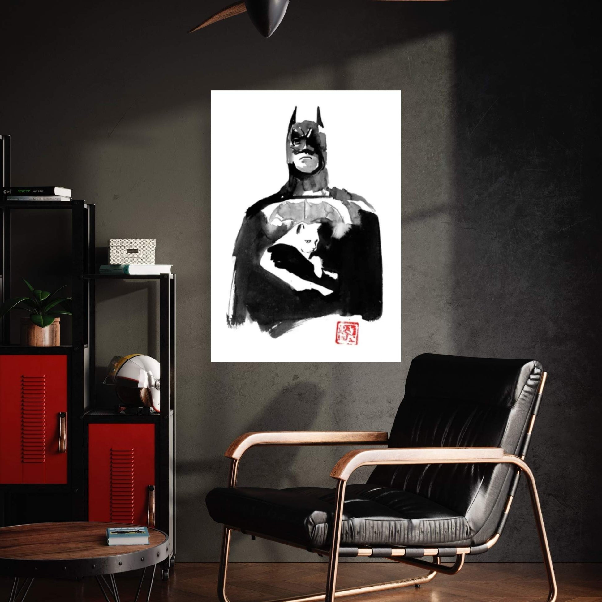 Batman With His Cat Canvas Wall Art - Y Canvas