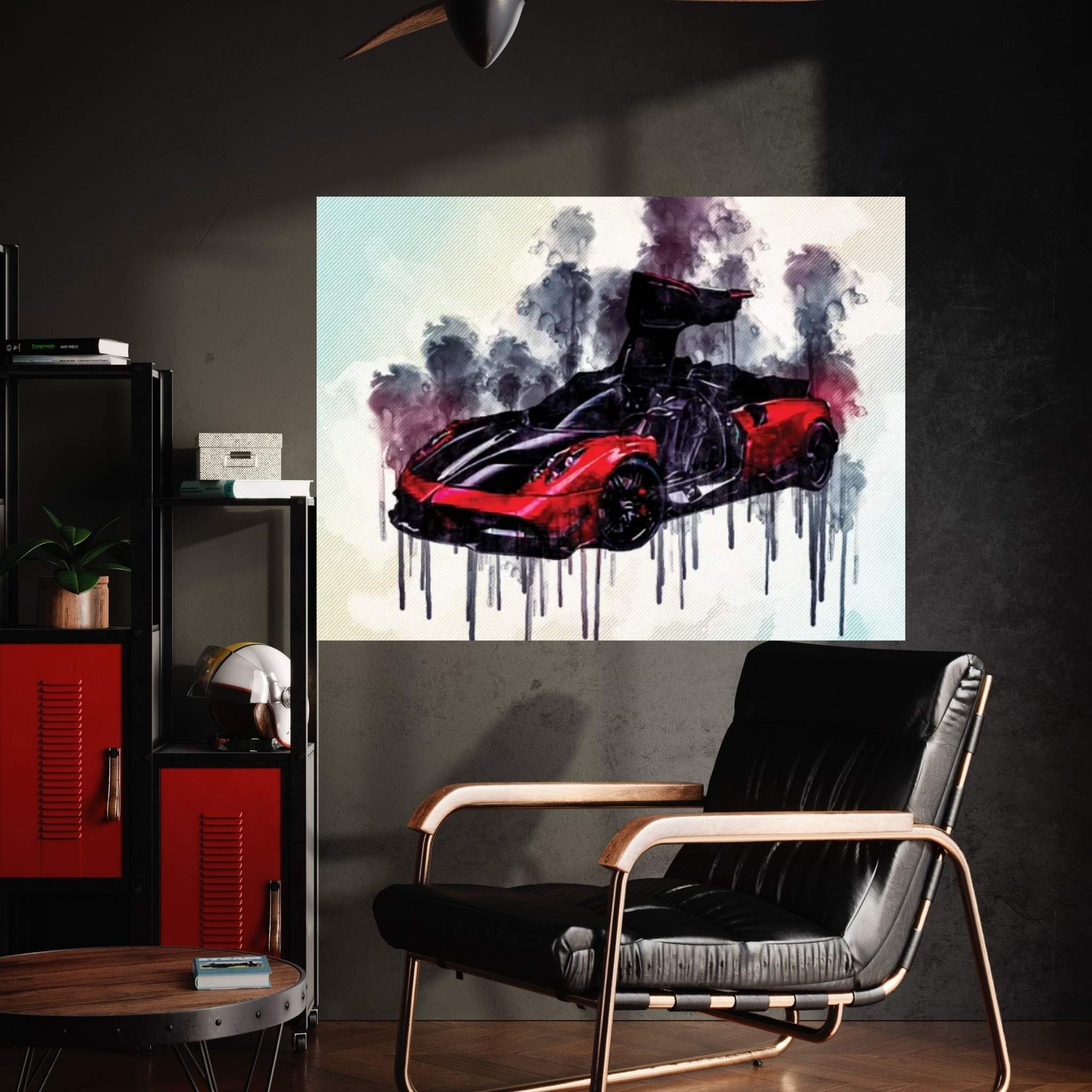 Pagani Huayra Bc Hypercar Black And Red Luxury Sports Cars Canvas Wall Art - Y Canvas