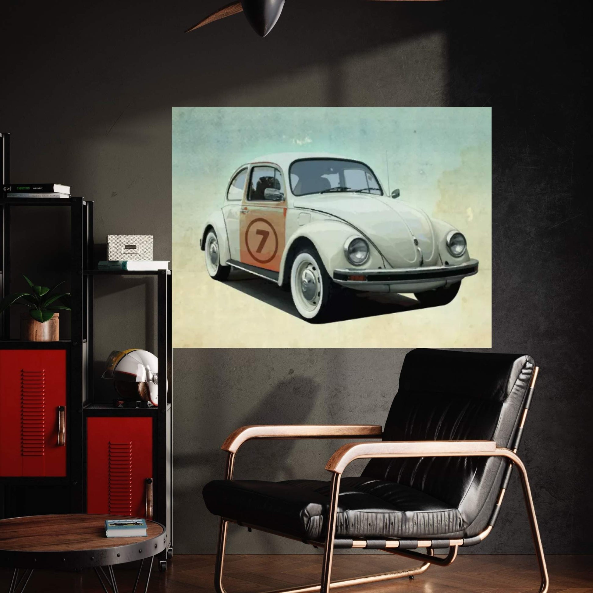 Number 7 VW Sedan Canvas Wall Art - Y Canvas