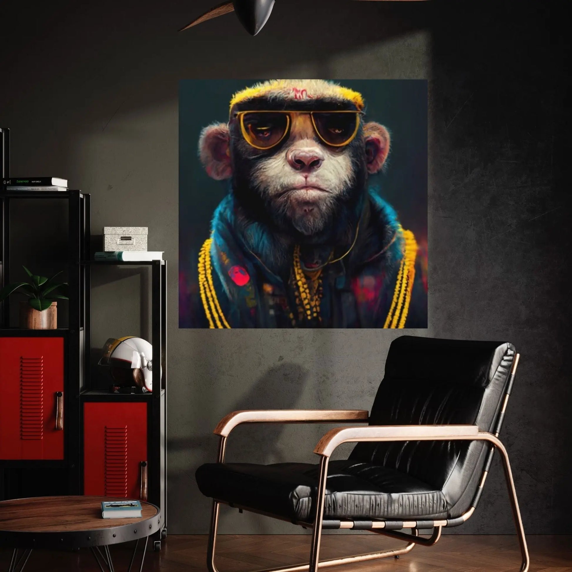 Rapper Monkey Canvas Art, Handsome Monkey Wall Art, Rapper Monkey Artwork, Graffiti Wall Print, Animal, Monkey Poster, Monkey Friends Print - Y Canvas