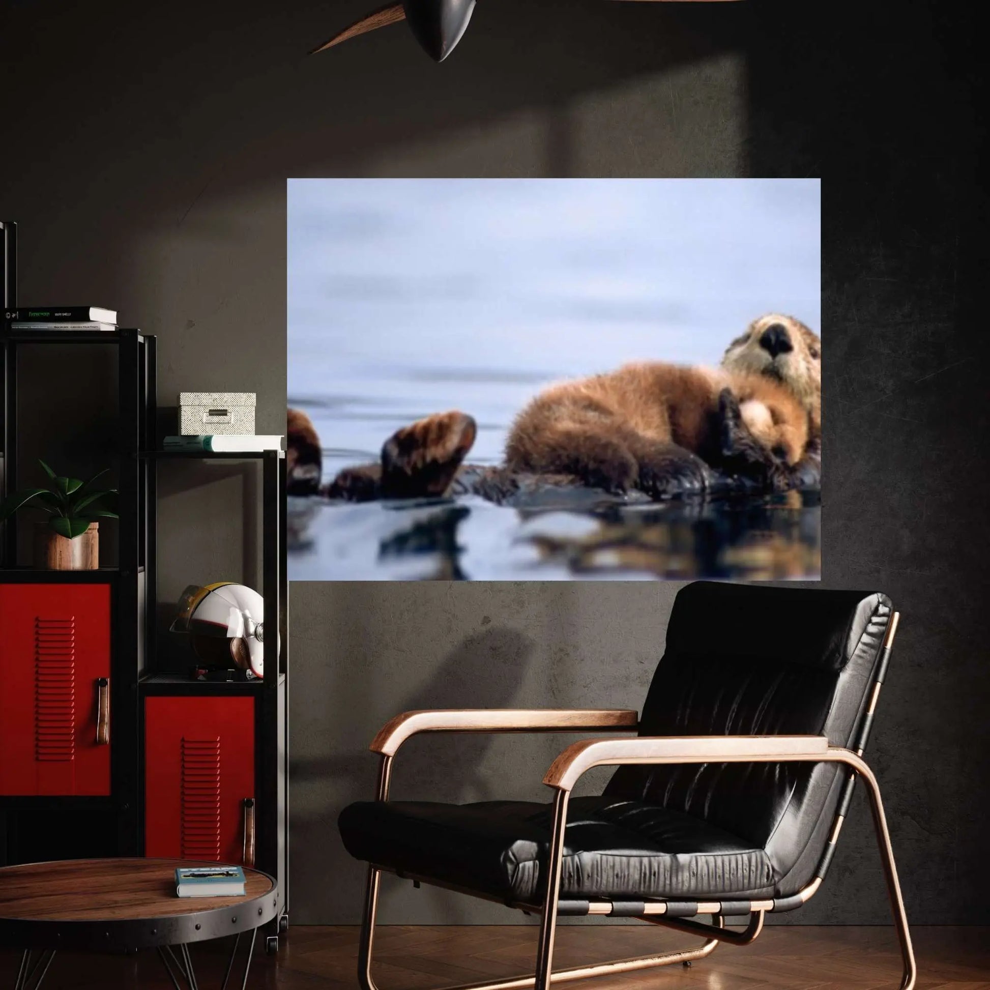 Baby Sea otter save from being wet Canvas Wall Art Design - Y Canvas