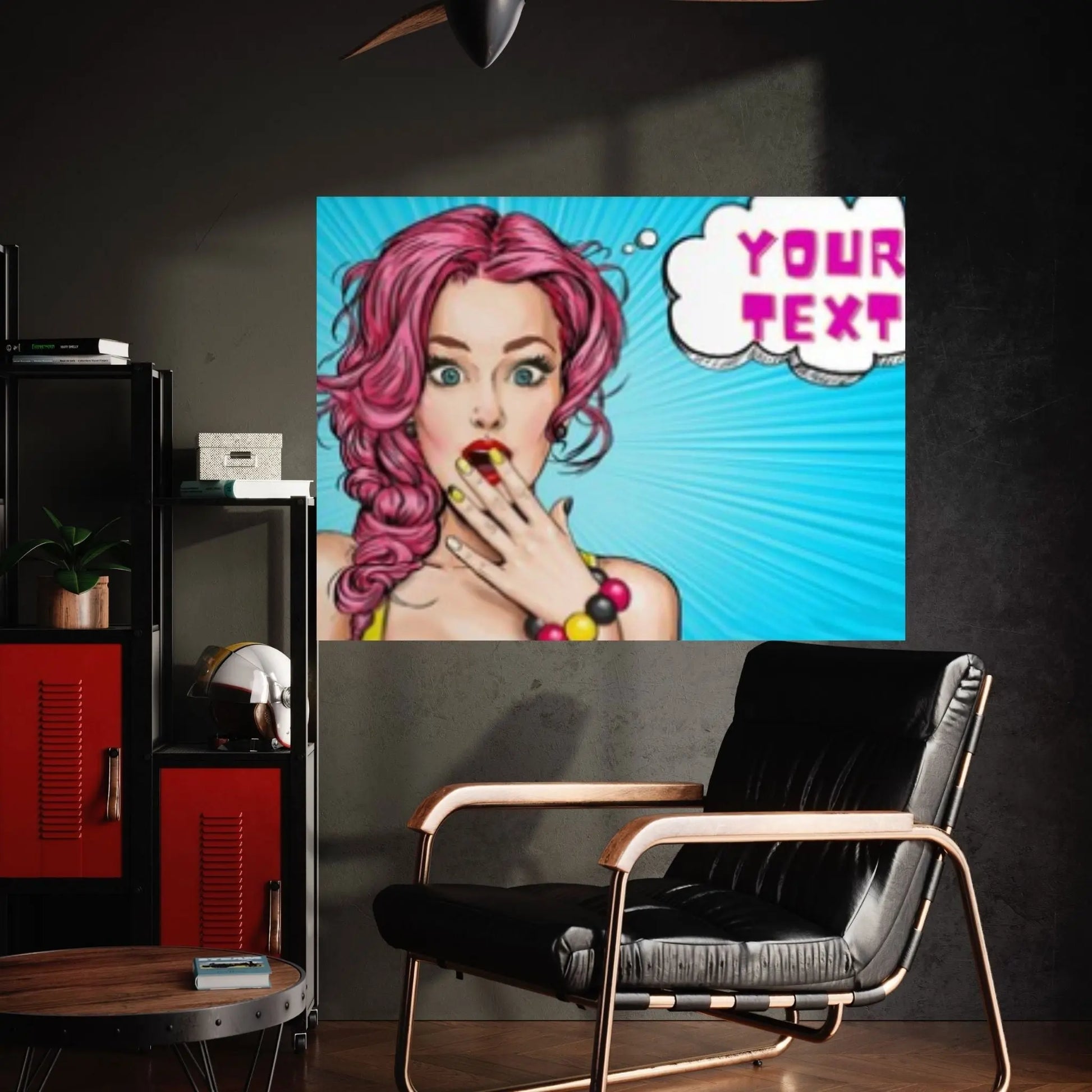 Customize Youre Text Here Pop Art Woman Wall Art, Comic Pop Art, Retro Comic - Y Canvas